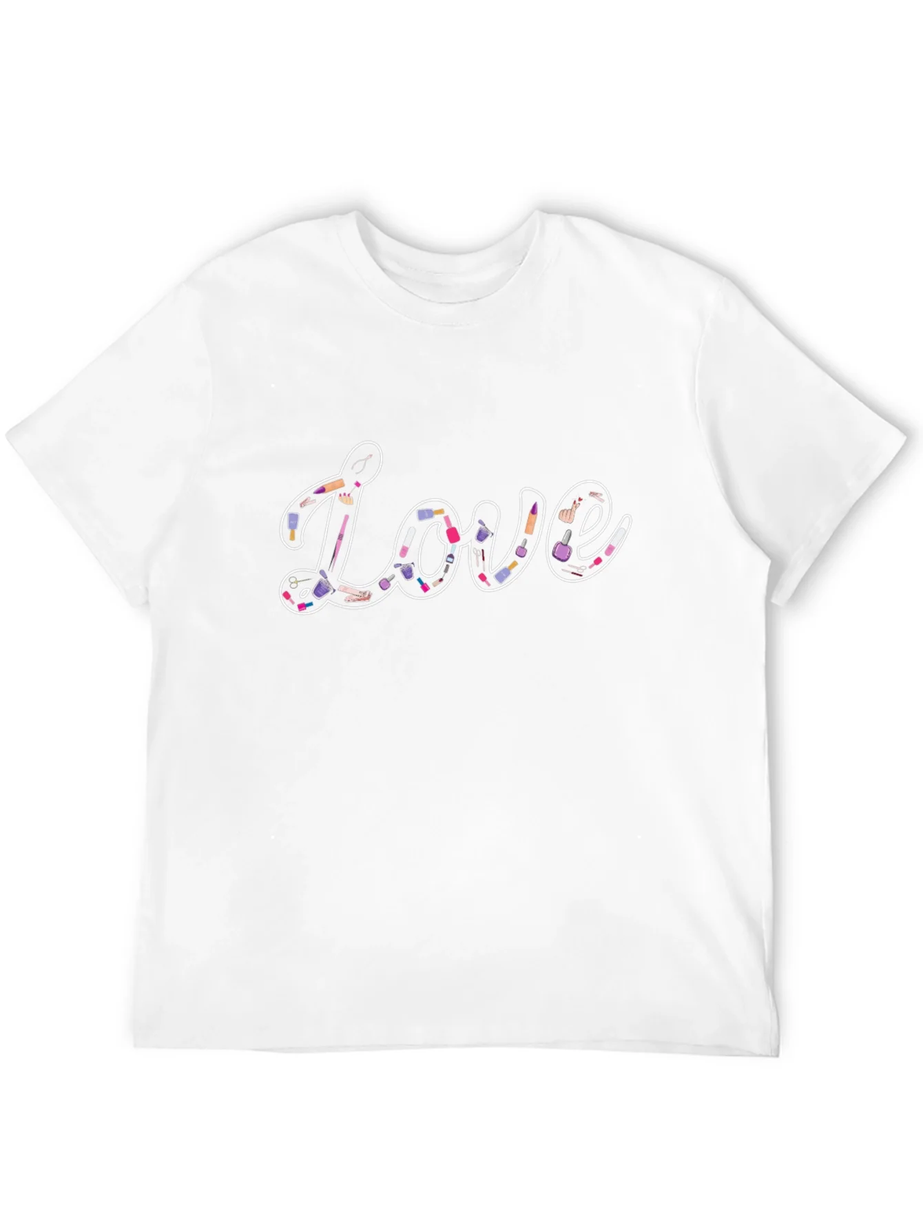 Love Makeup Design Black Tee Shirt