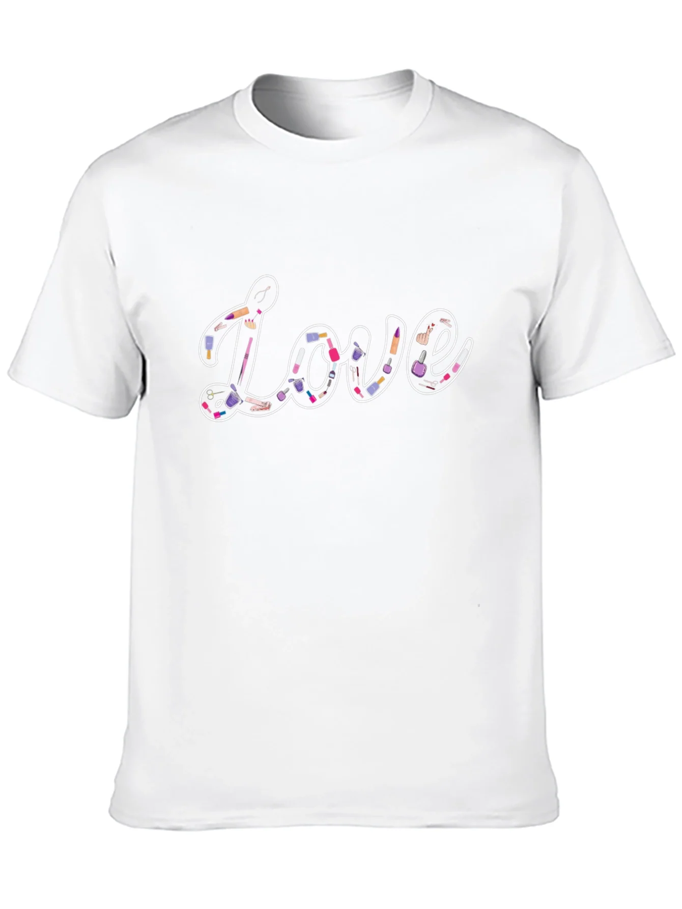 Love Makeup Design Black Tee Shirt