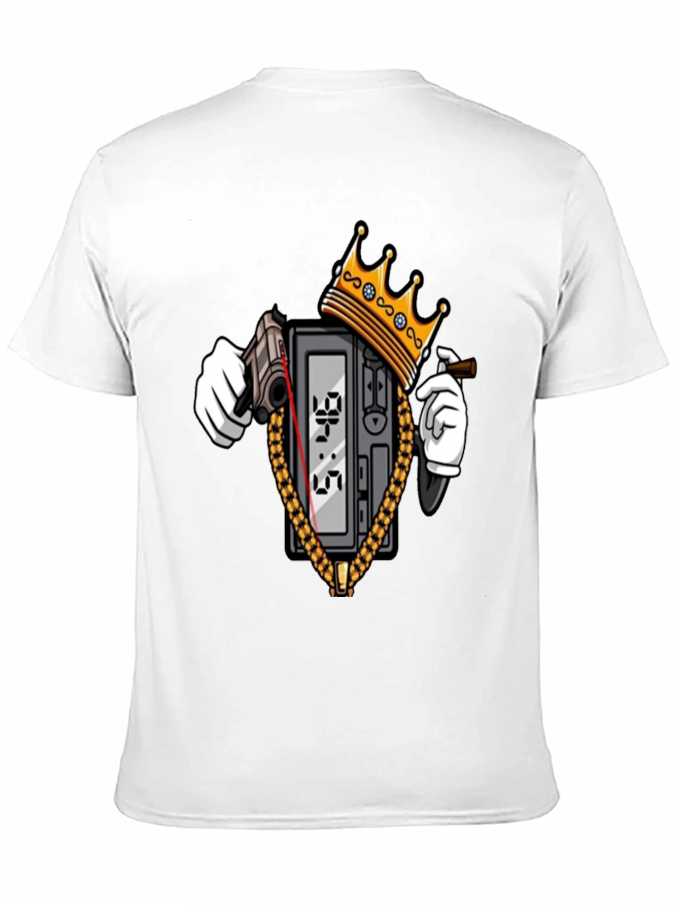 Gangster Clock T-Shirt - Black Crew Neck Graphic Tee