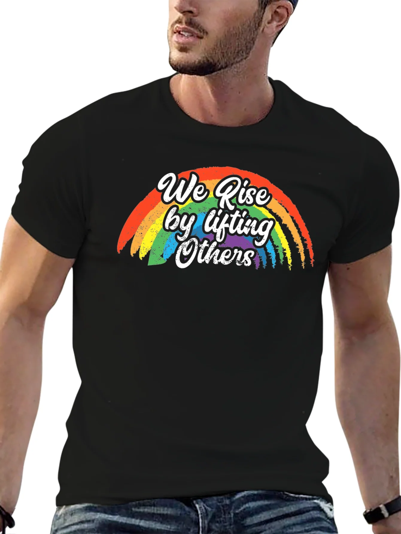 We Rise by Lifting Others Rainbow T-Shirt