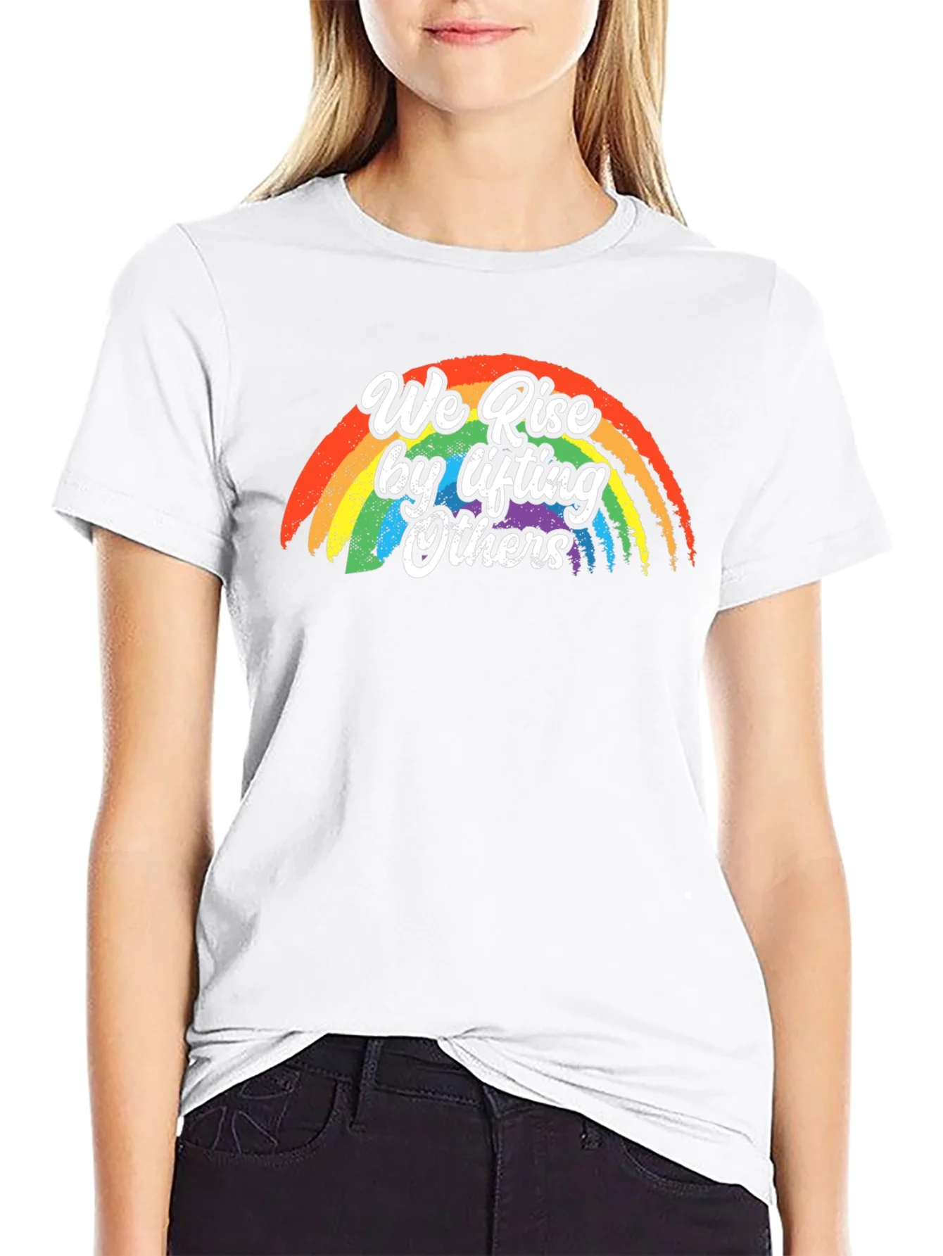 We Rise by Lifting Others Rainbow T-Shirt