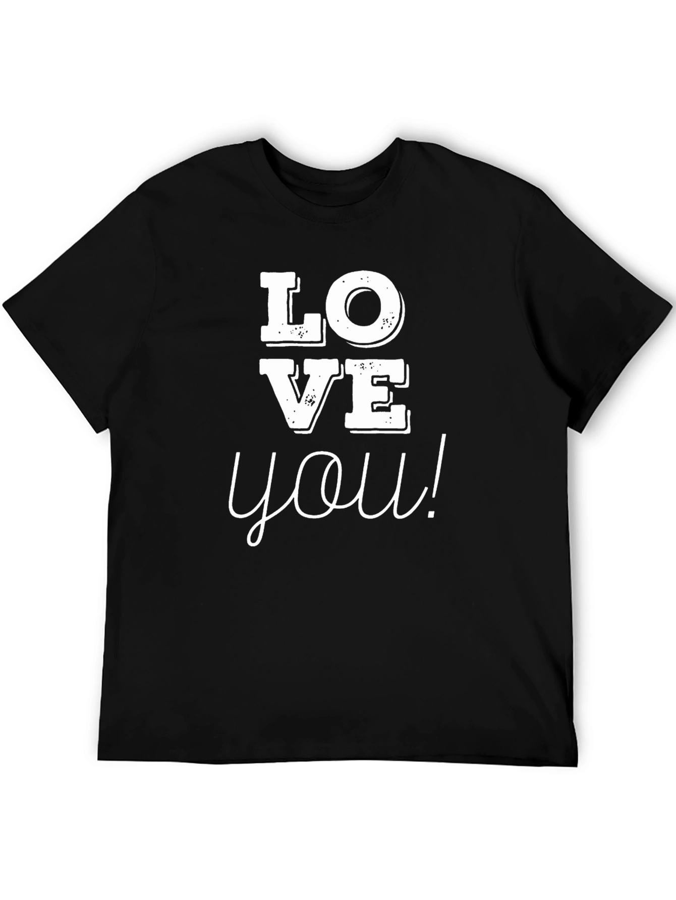 Love You Graphic Tee - Trendy Black Cotton T-Shirt