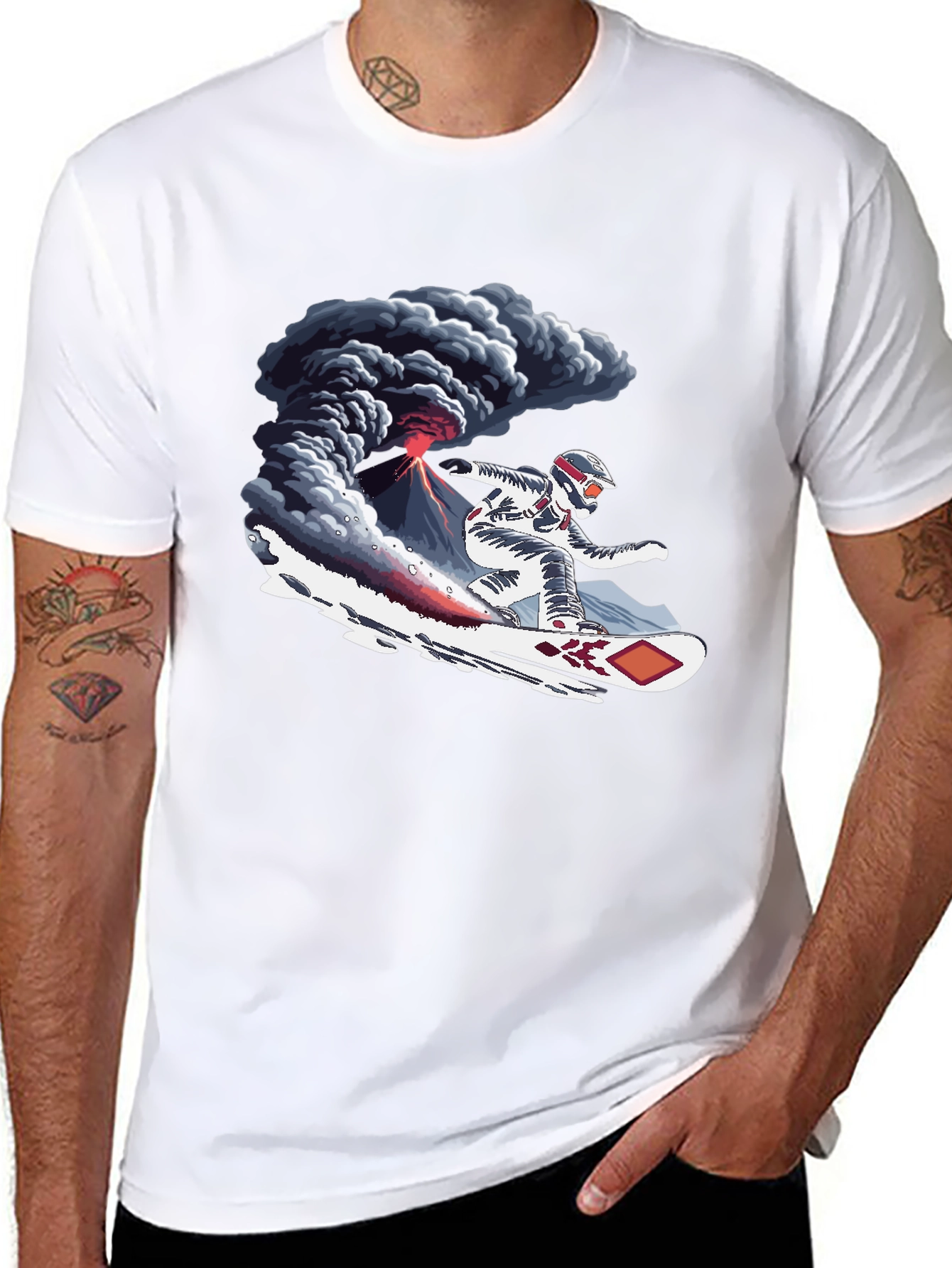 Volcano Snowboard T-Shirt - Extreme Sports Graphic Tee