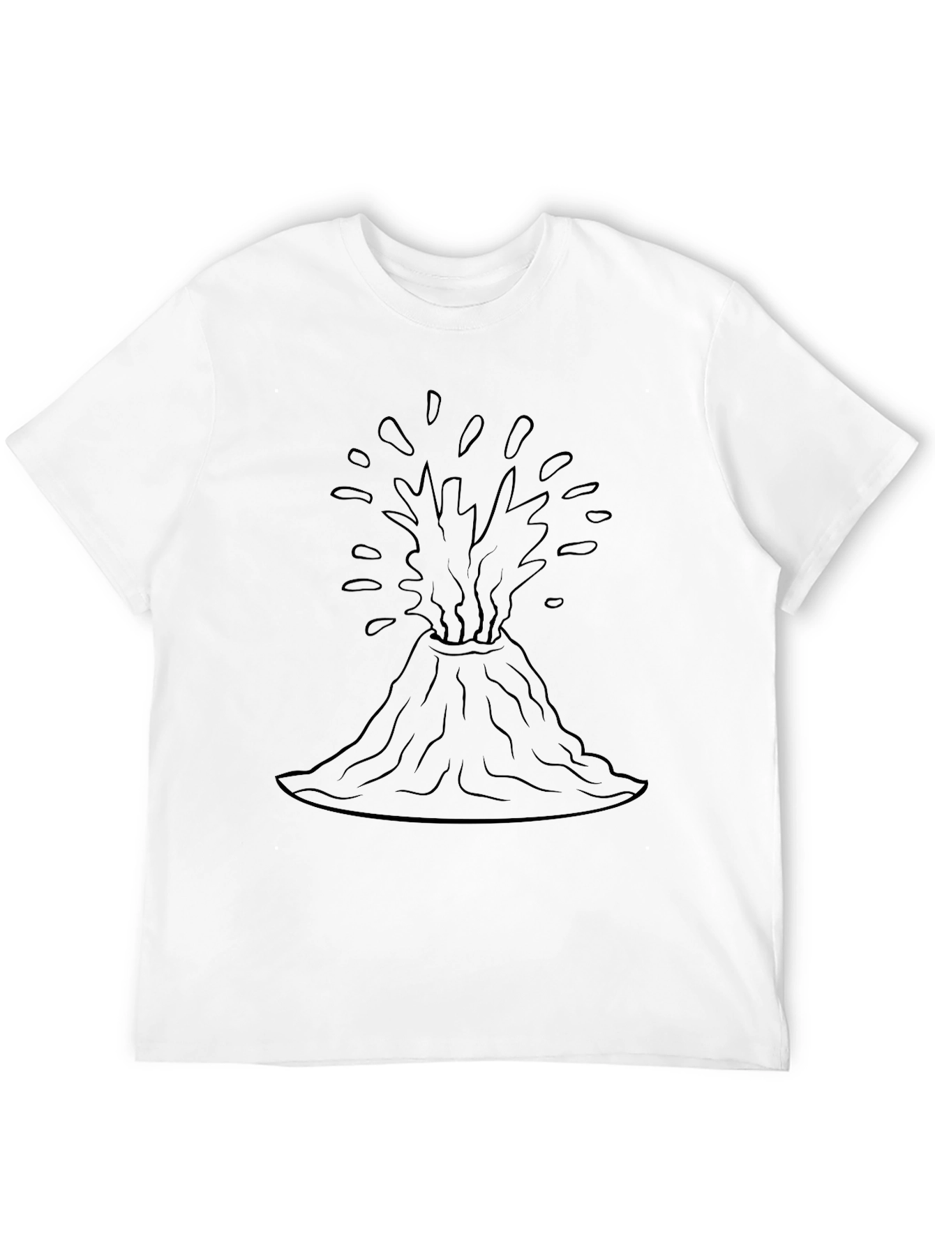 Volcano Eruption Graphic Tee - Black Unisex T-Shirt