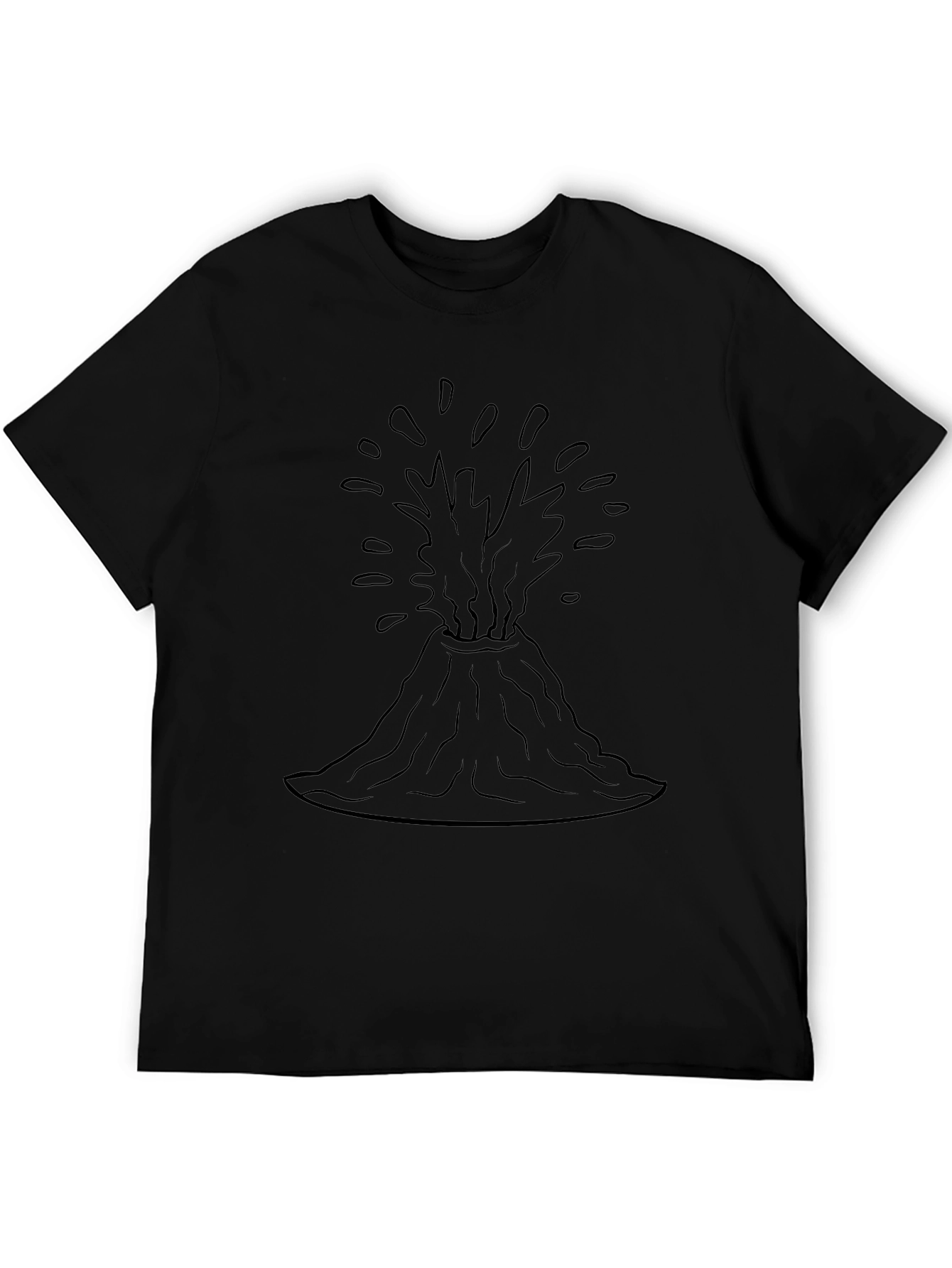 Volcano Eruption Graphic Tee - Black Unisex T-Shirt