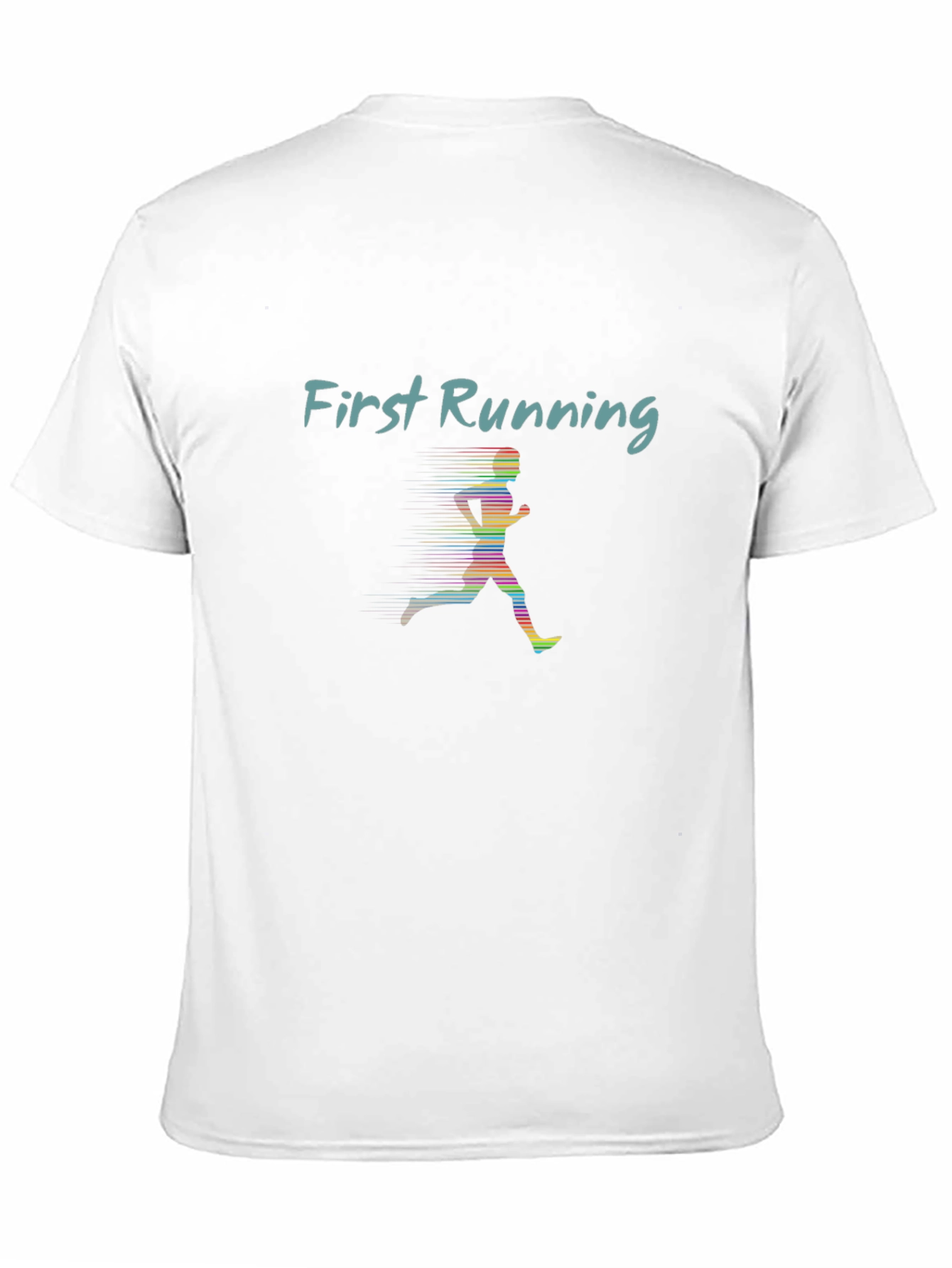 First Running Tee - Sleek Black Graphic T-Shirt