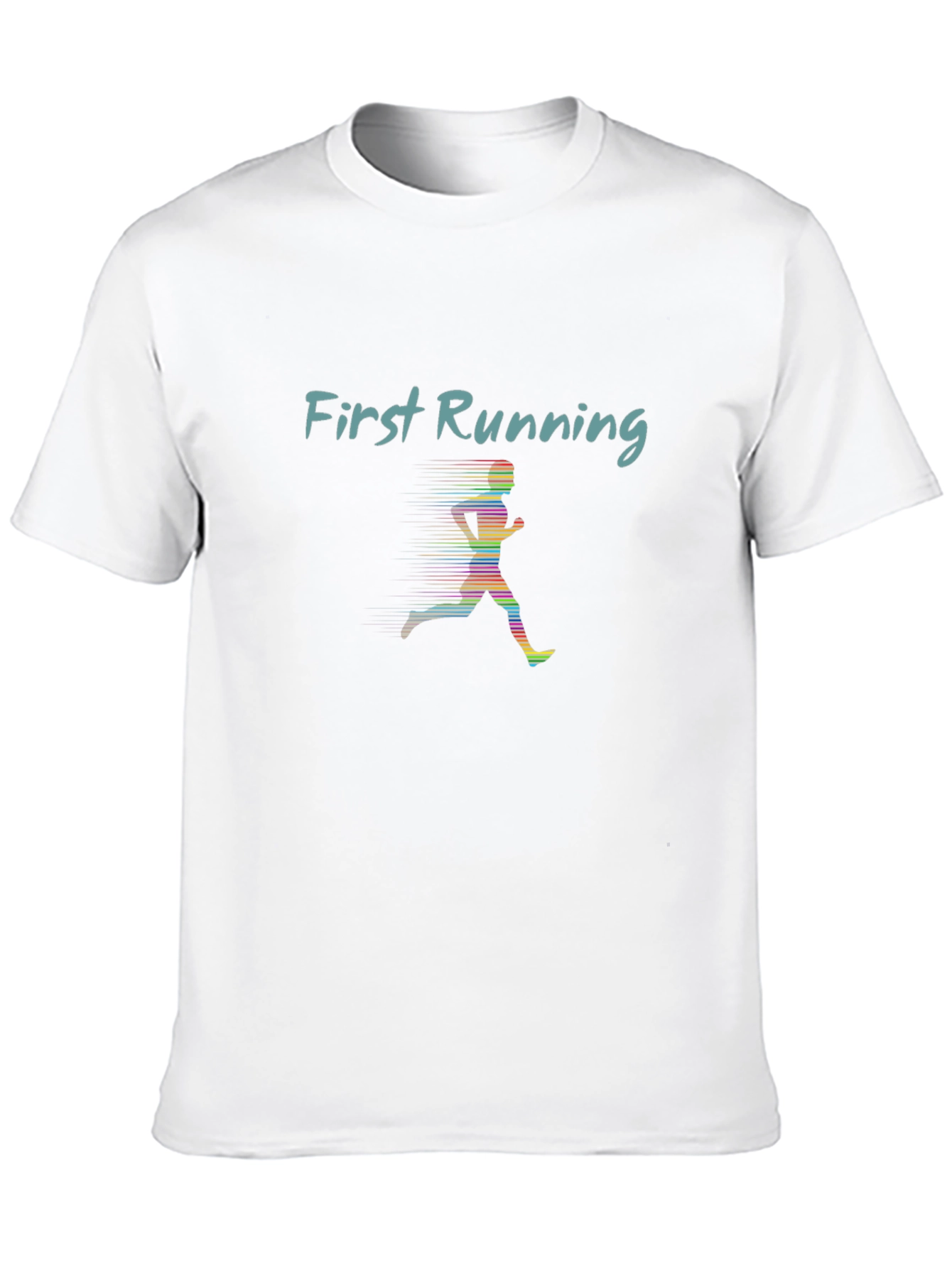 First Running Tee - Sleek Black Graphic T-Shirt