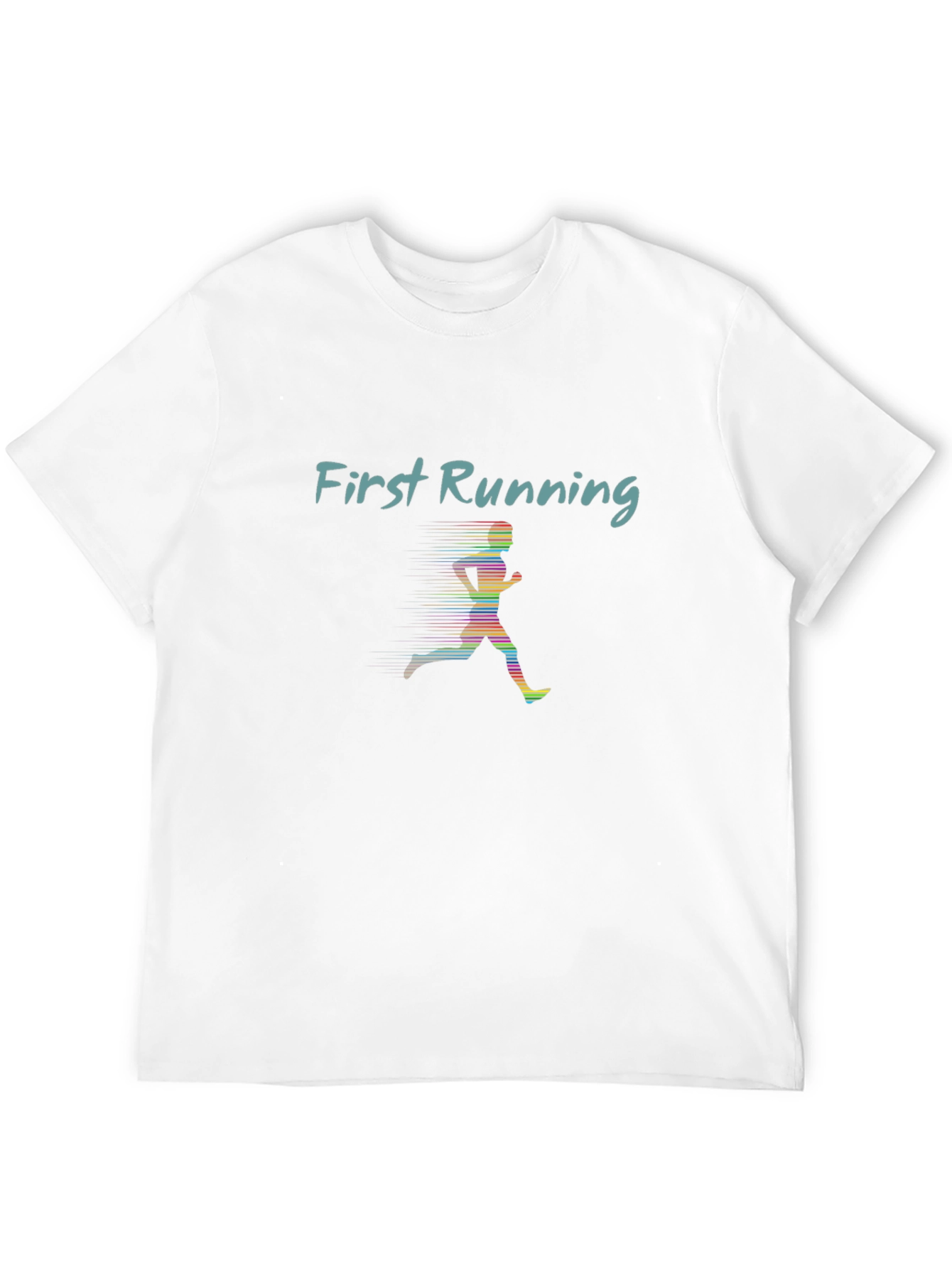 First Running Tee - Sleek Black Graphic T-Shirt