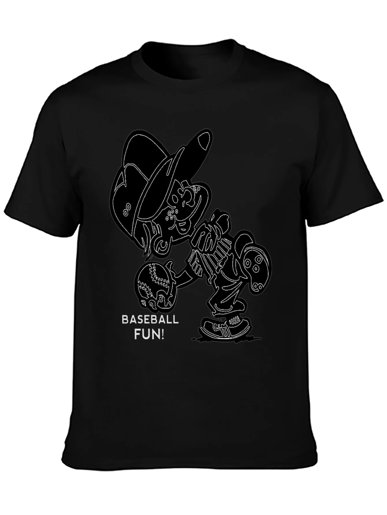 Baseball Fun Cartoon Graphic T-Shirt