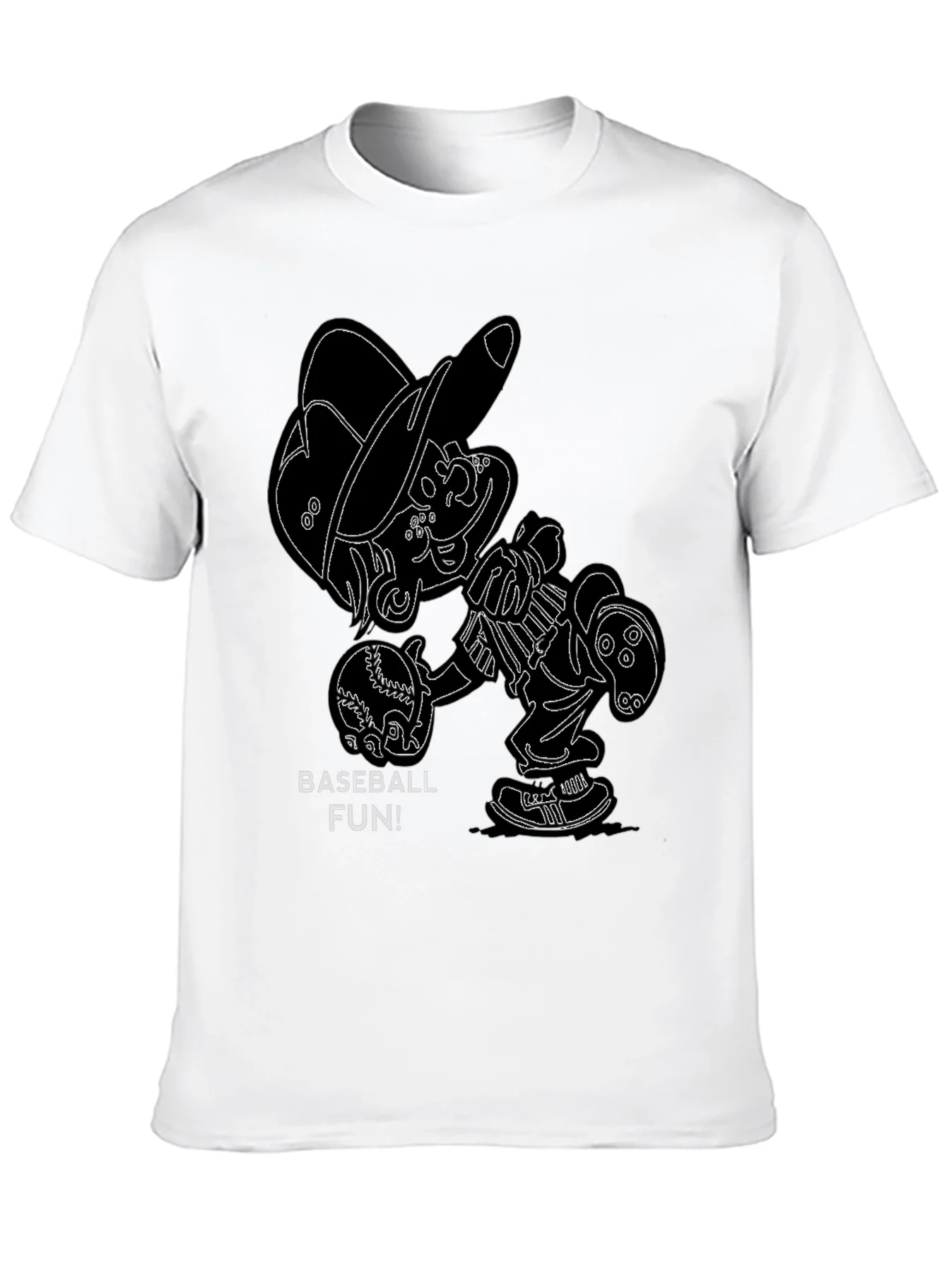 Baseball Fun Cartoon Graphic T-Shirt
