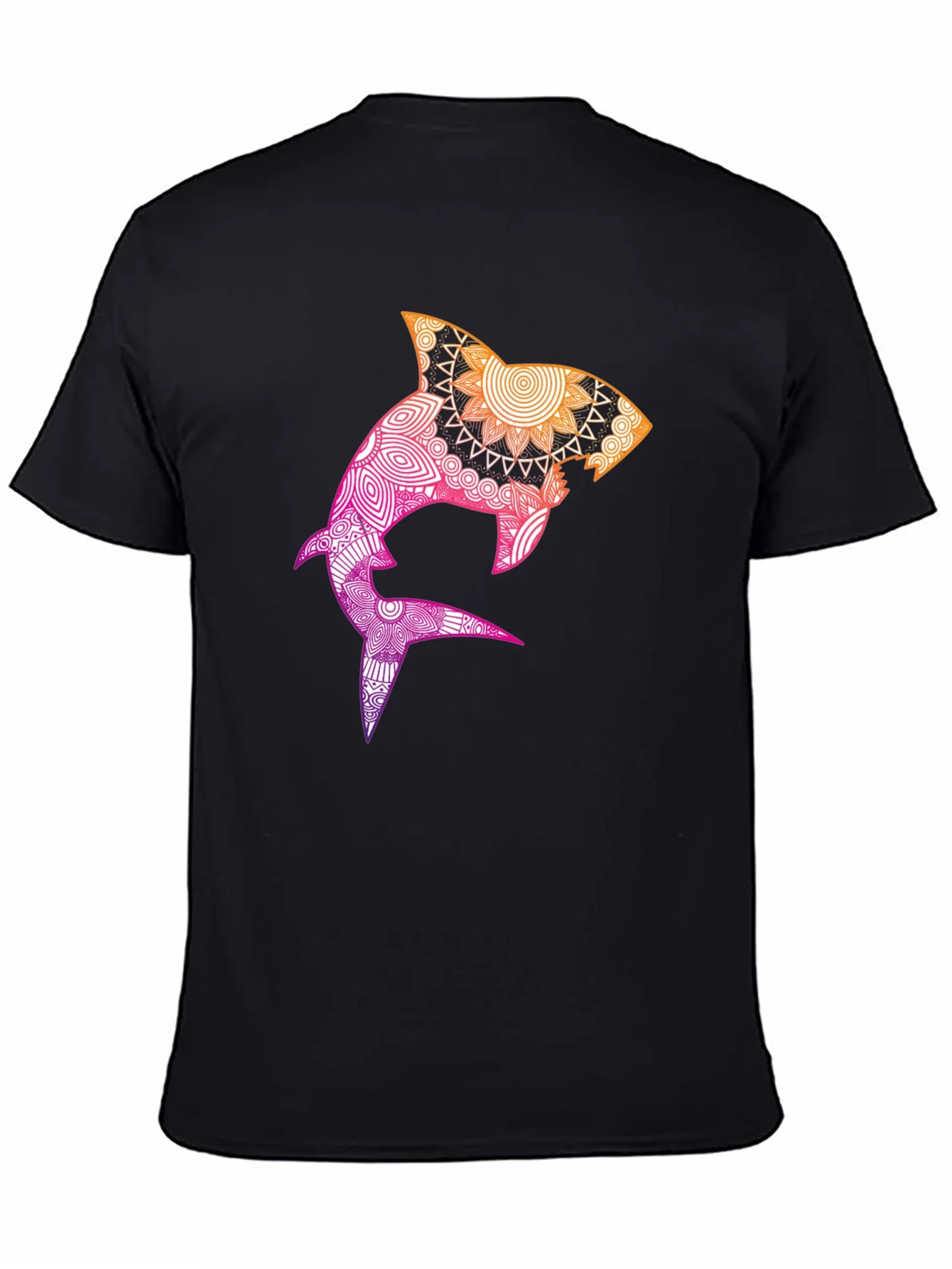 Shark Mandala Graphic Tee - Black