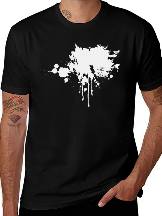 Abstract Splatter Graphic Tee - Mens Black T-Shirt