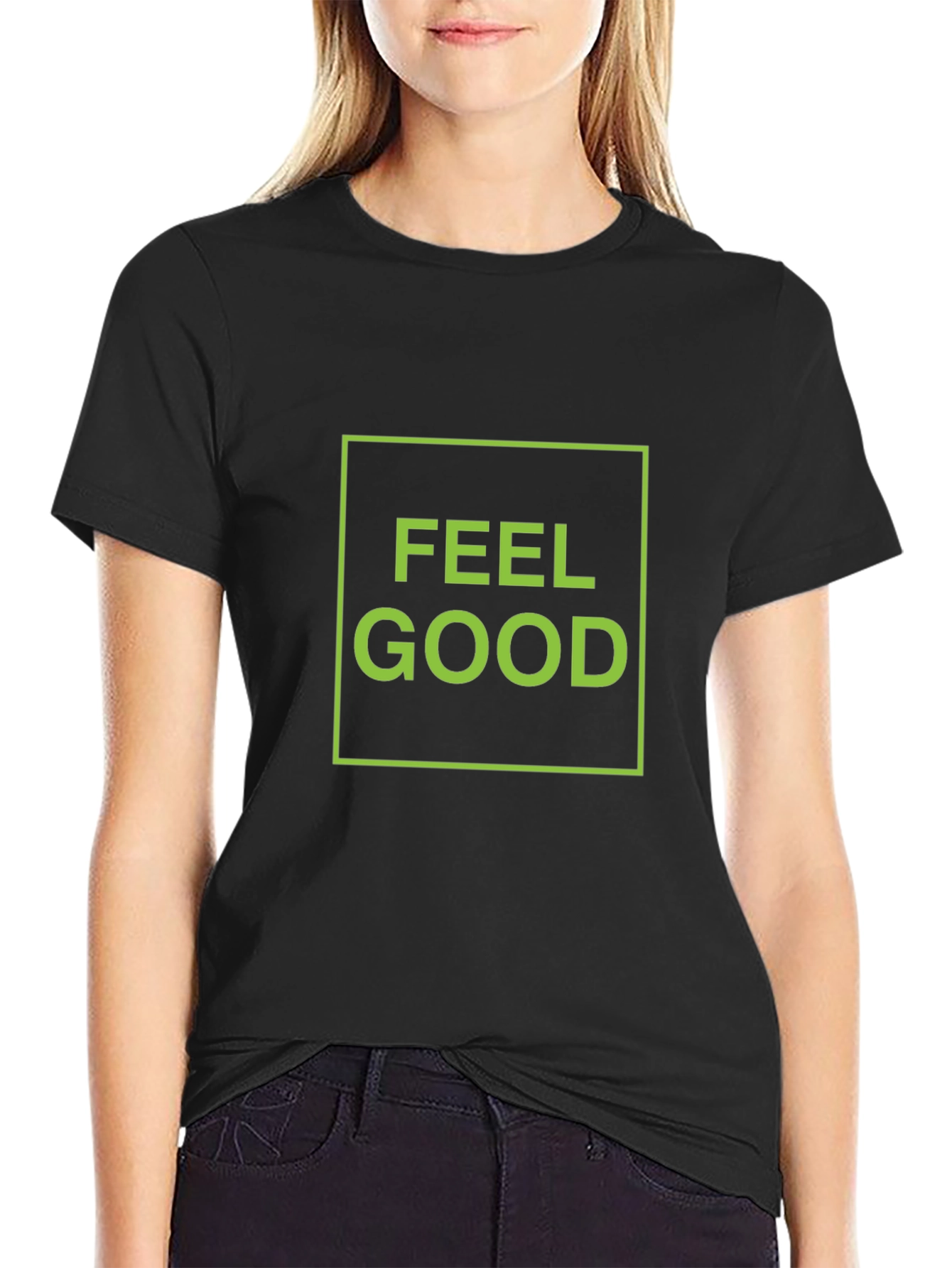 Feel Good Graphic Tee - Black Cotton T-Shirt