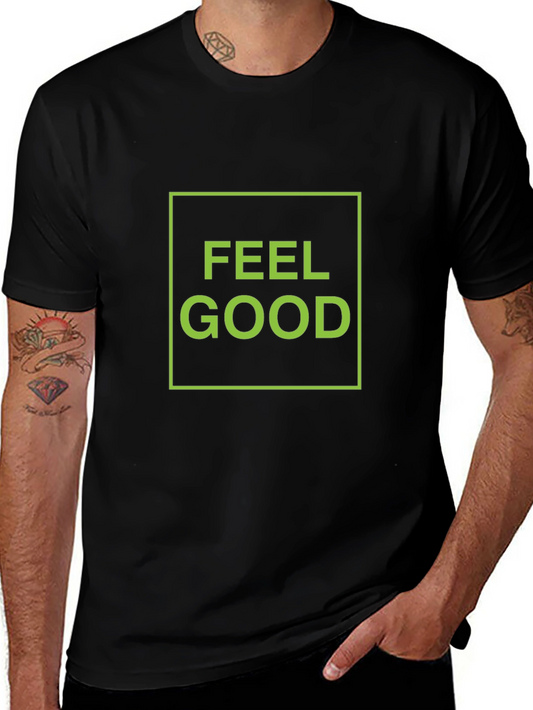 Feel Good Graphic Tee - Black Cotton T-Shirt