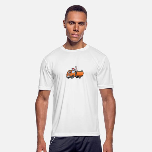 4 Wheeler Tanker Truck Driver Waving Cartoon