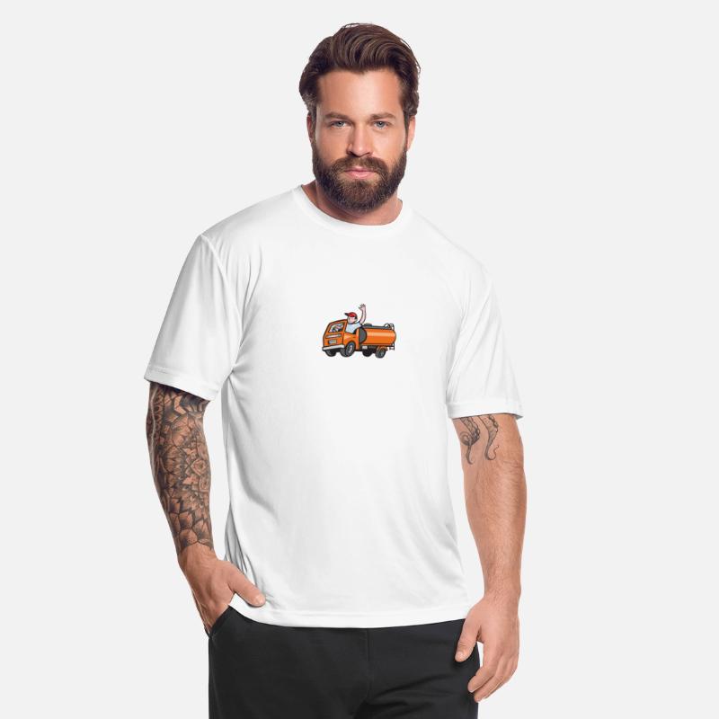 4 Wheeler Tanker Truck Driver Waving Cartoon