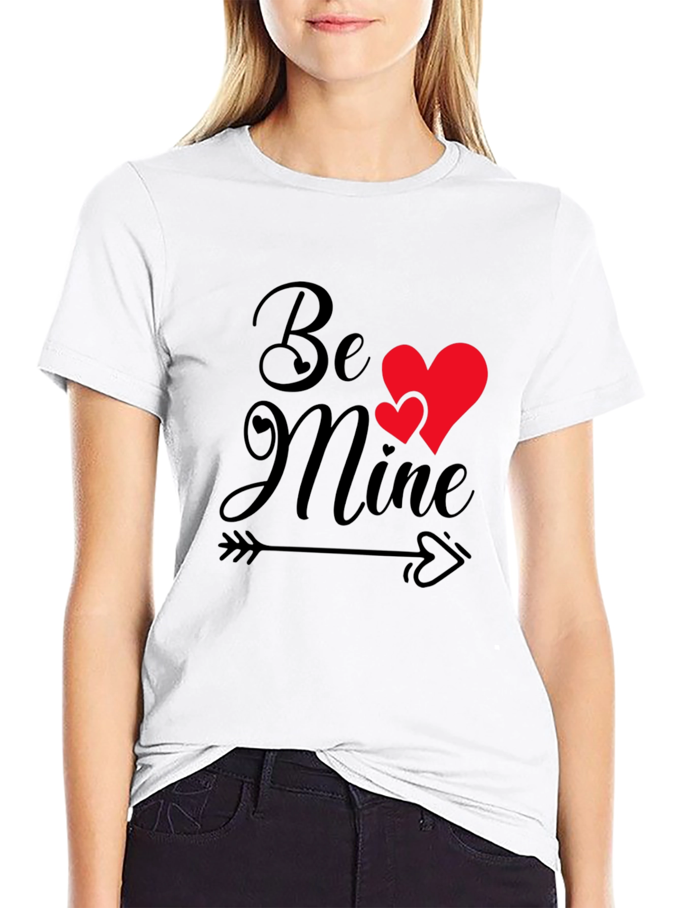 Be Mine Valentines Day Graphic Tee - Black