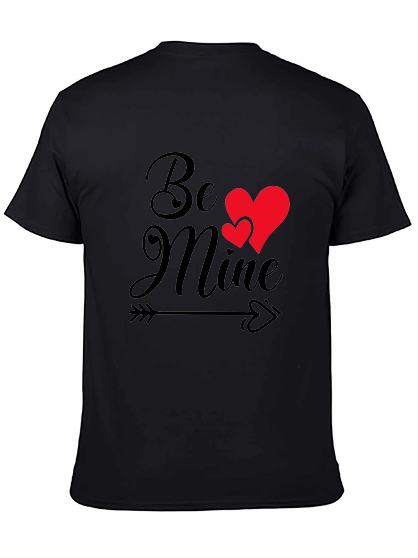 Be Mine Valentines Day Graphic Tee - Black