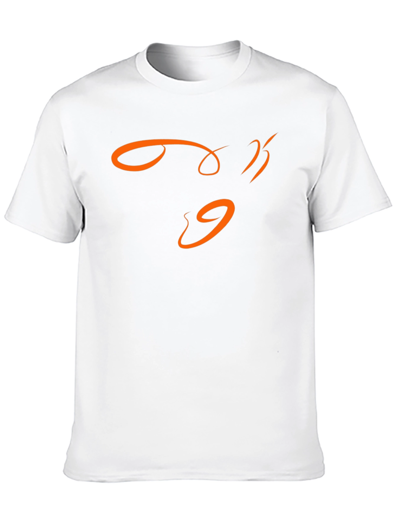 Modern Black T-Shirt with Abstract Orange Design