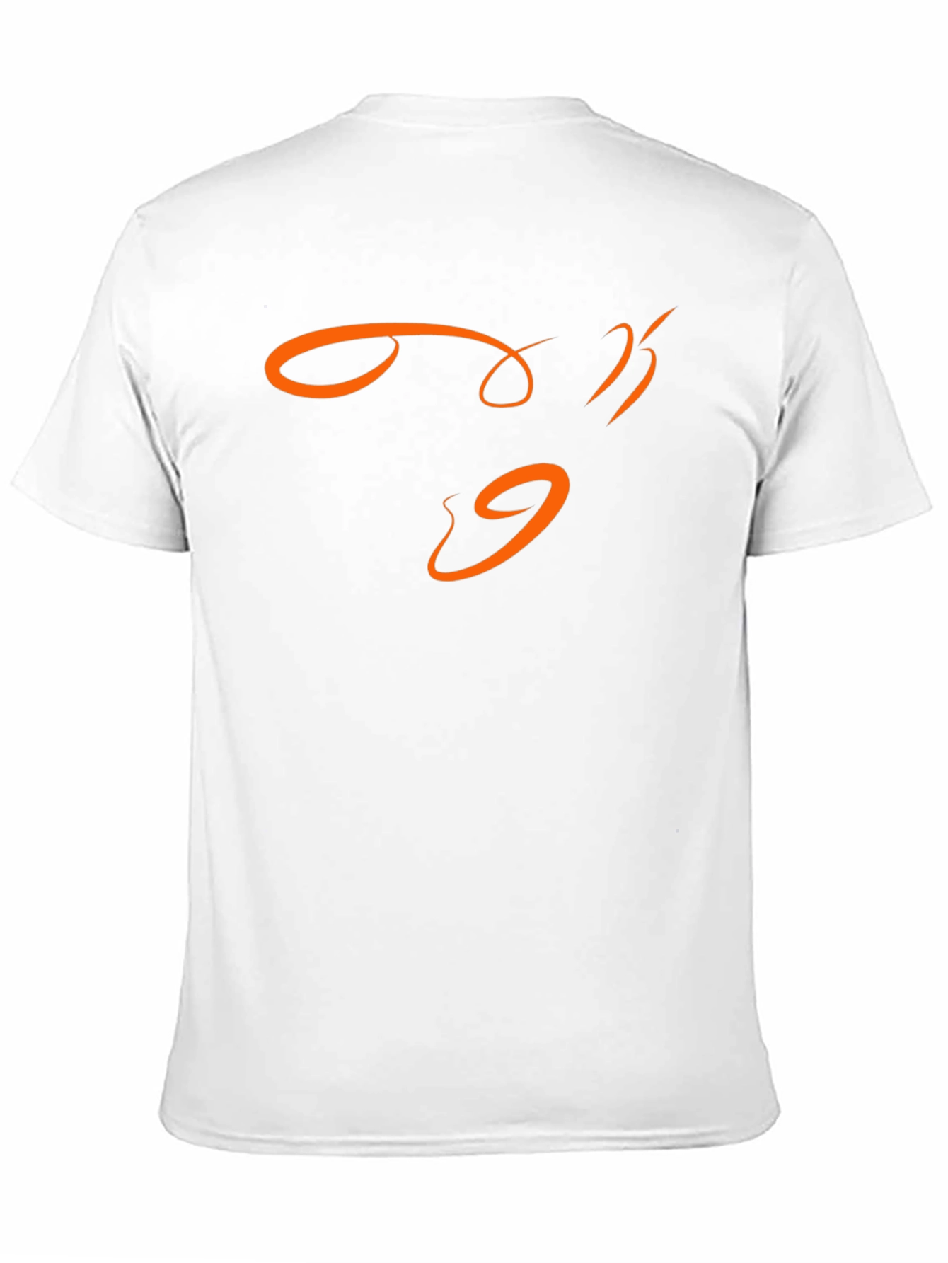 Modern Black T-Shirt with Abstract Orange Design