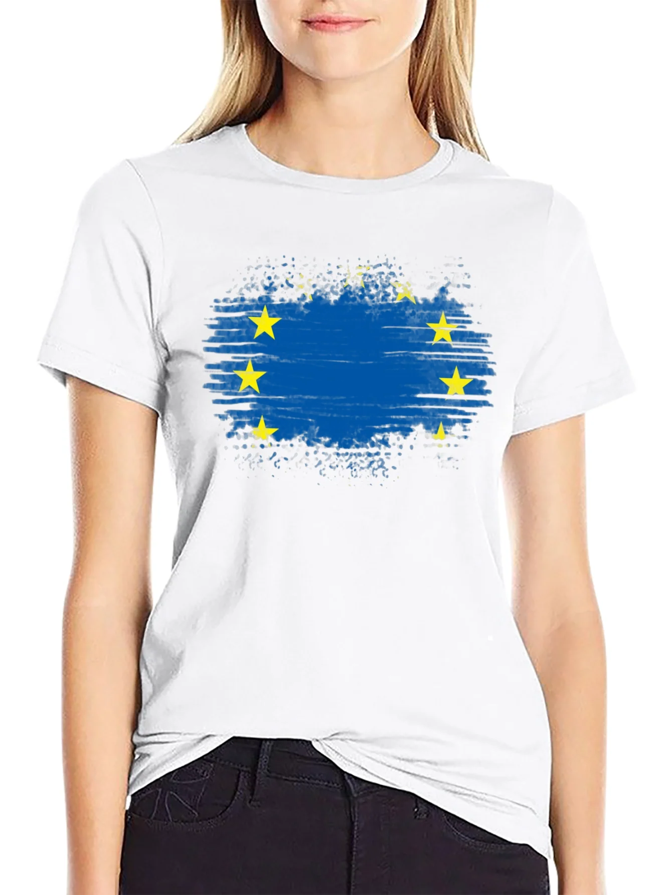 EU Flag Graphic Black T-Shirt