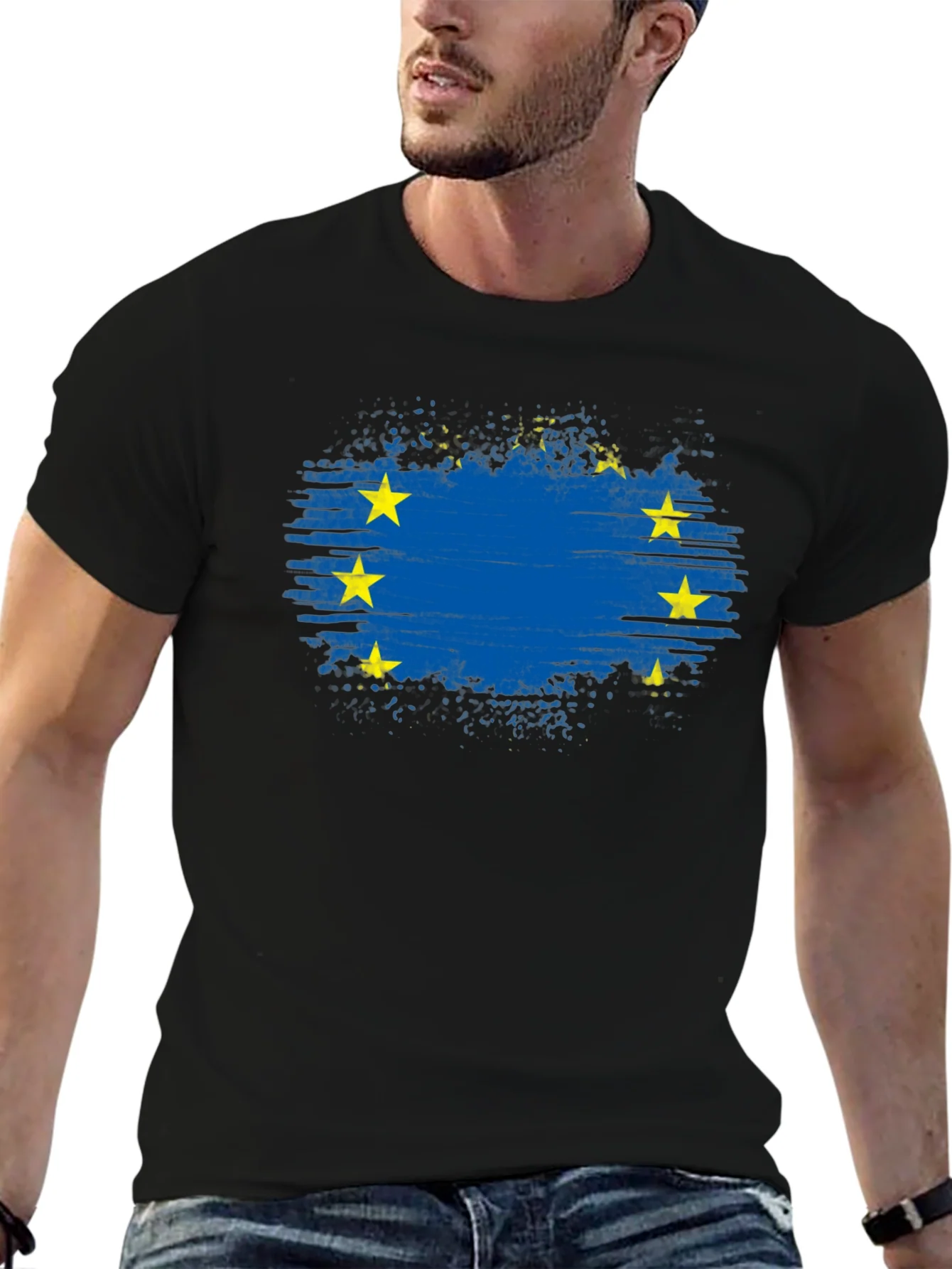 EU Flag Graphic Black T-Shirt