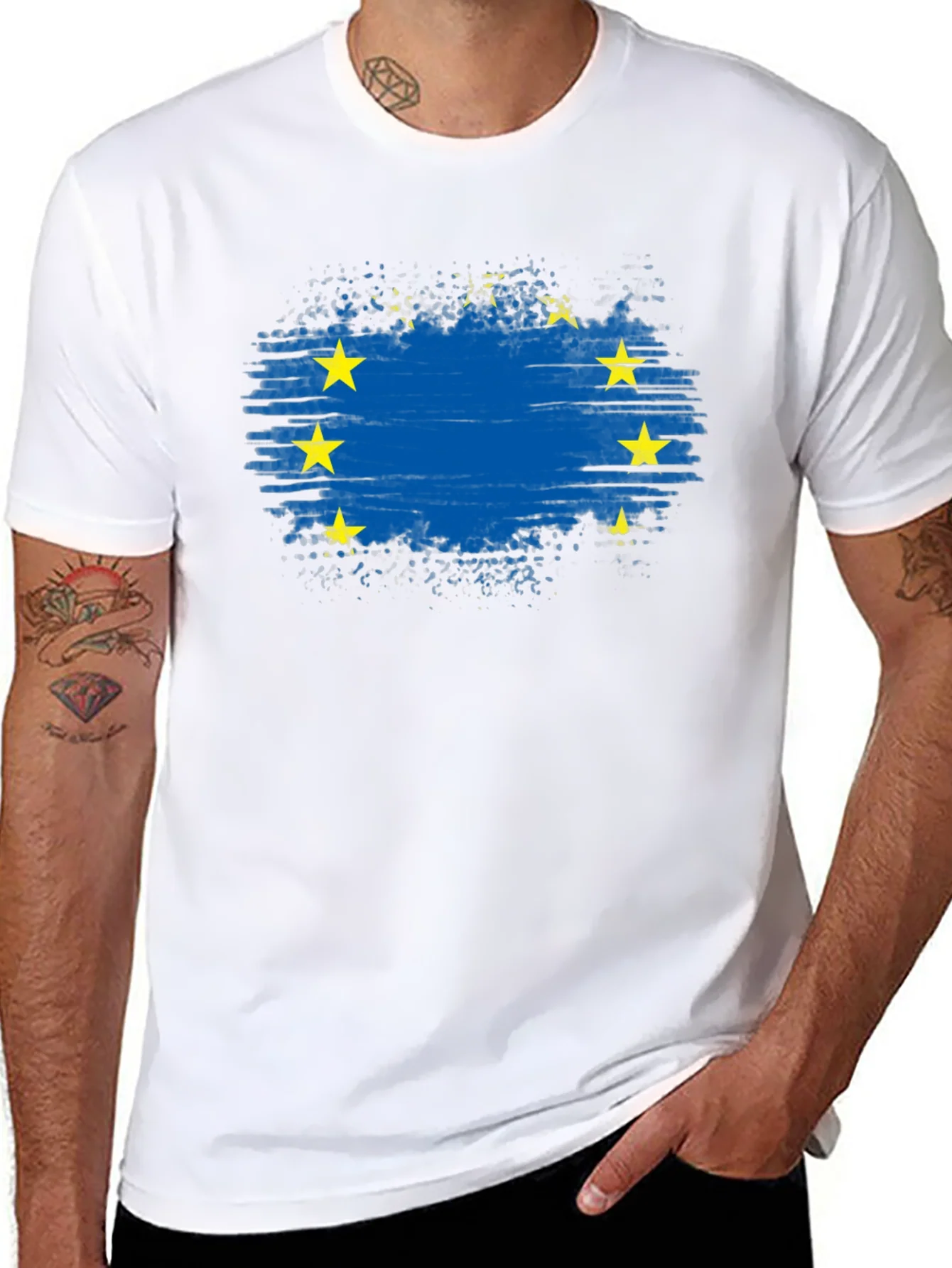 EU Flag Graphic Black T-Shirt