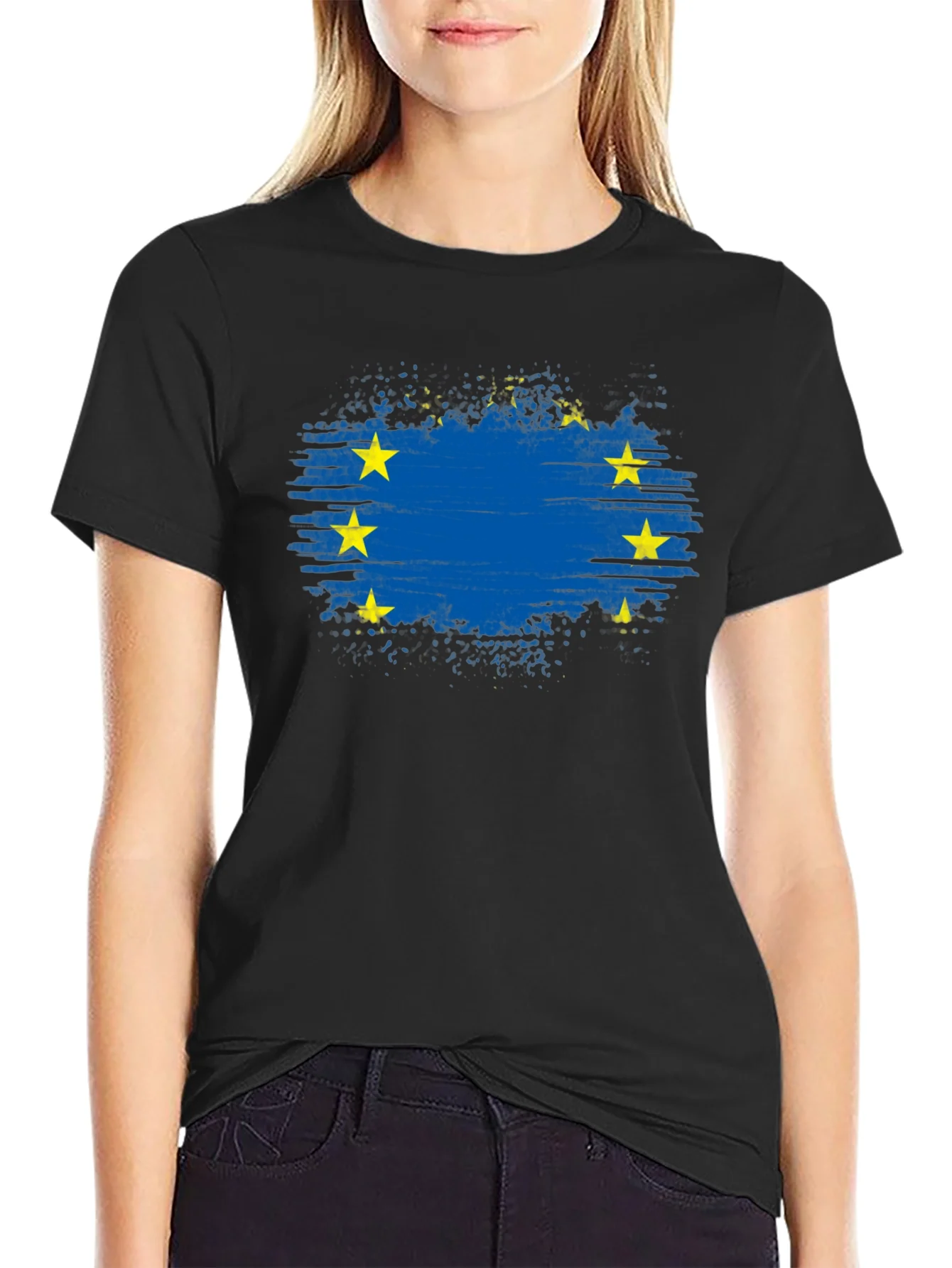 EU Flag Graphic Black T-Shirt