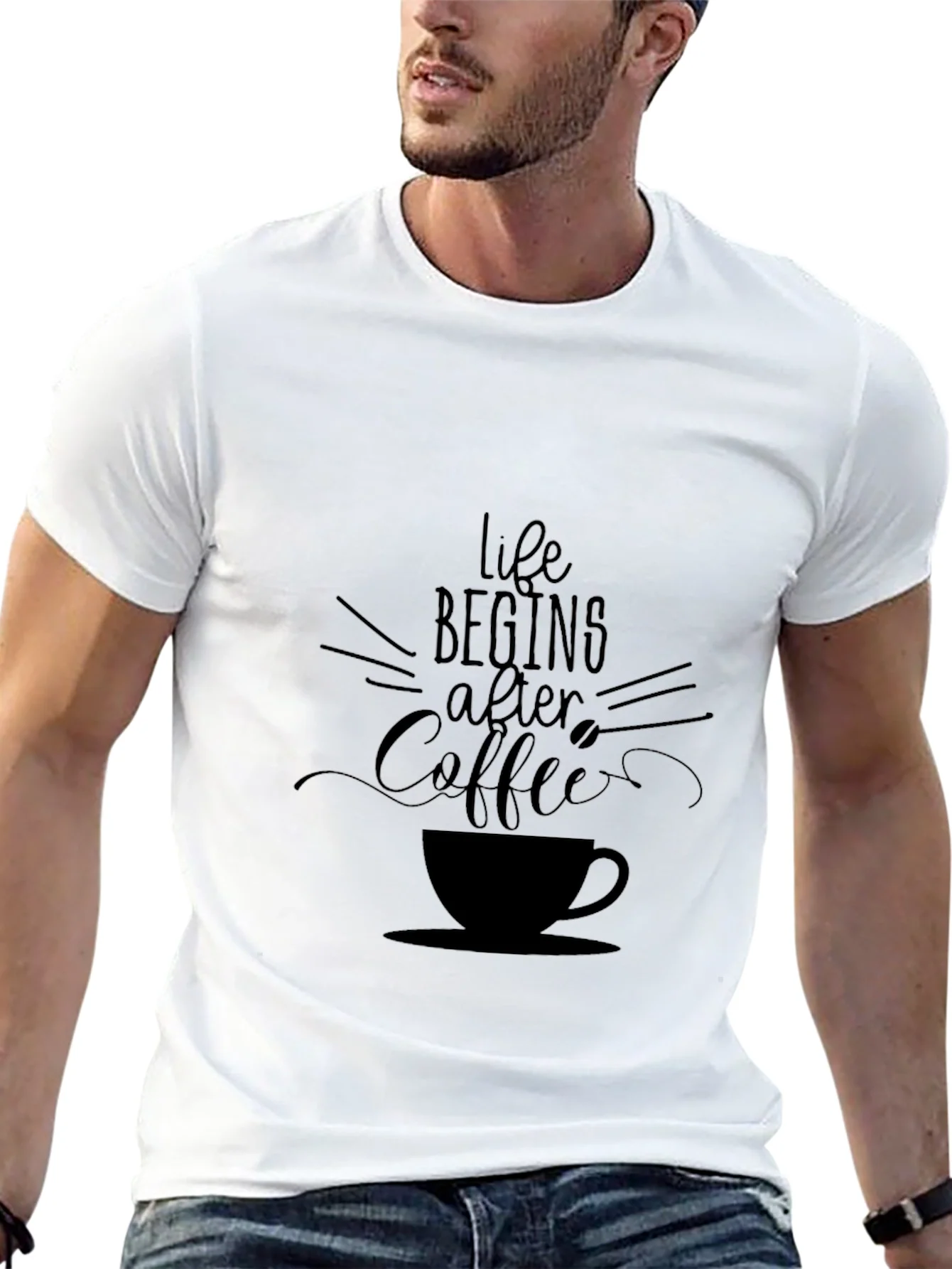 Life Begins After Coffee Black Graphic Tee