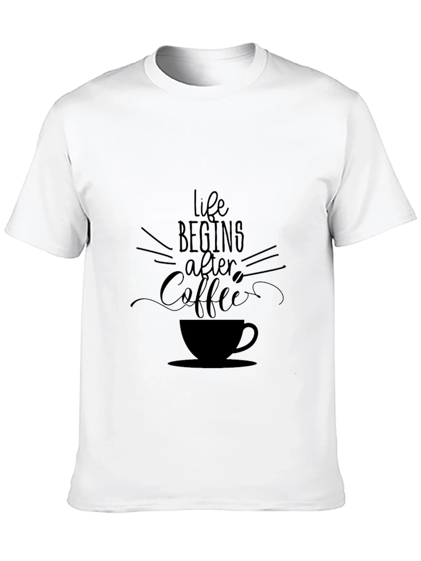 Life Begins After Coffee Black Graphic Tee