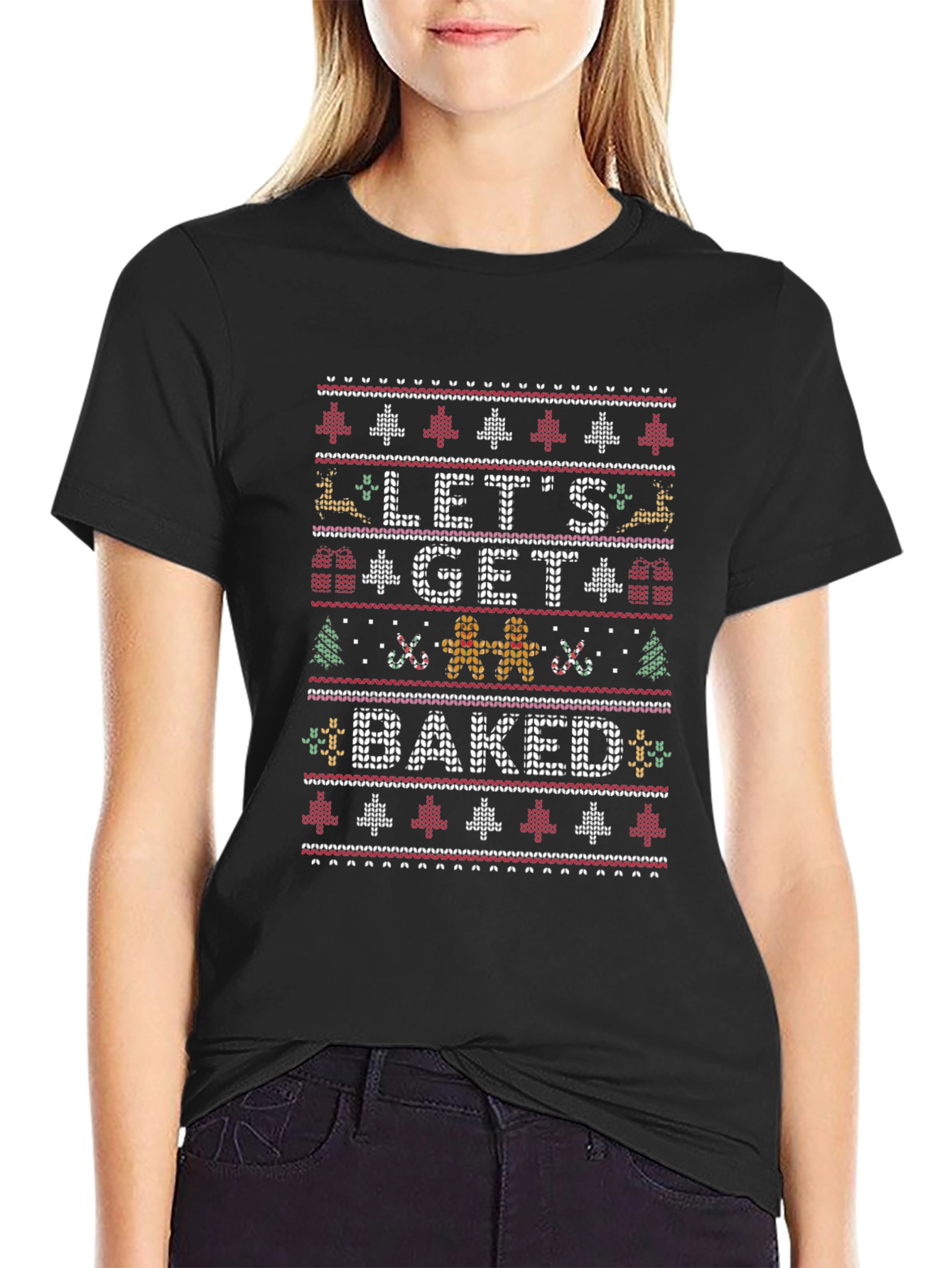 Lets Get Baked Ugly Christmas Sweater T-Shirt
