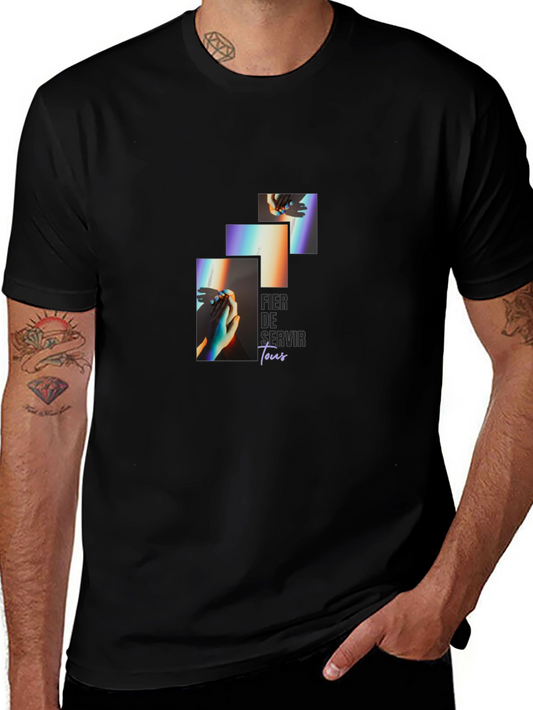 Unique Graphic Print Black T-Shirt