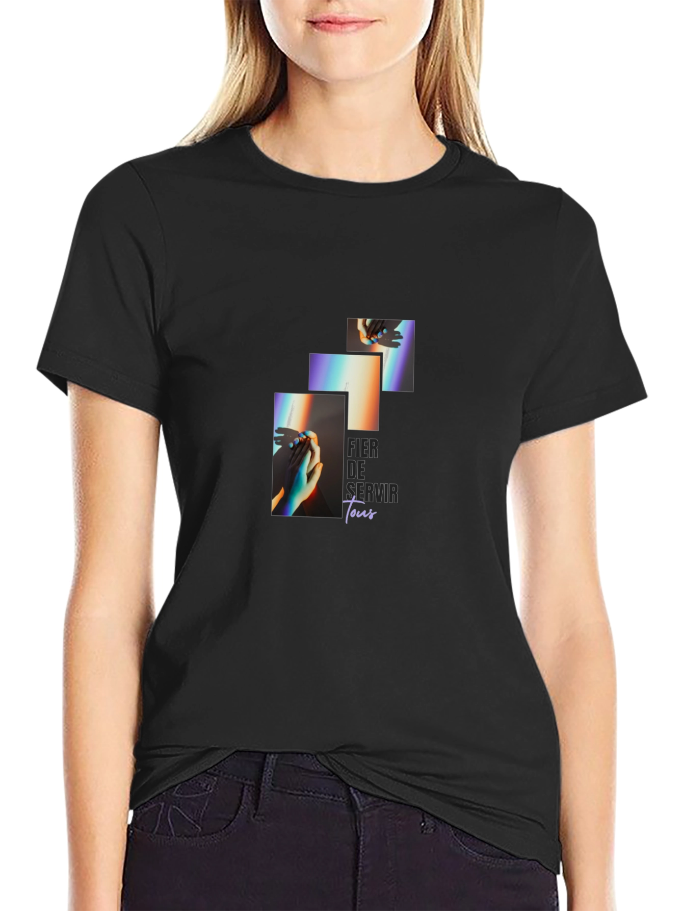 Unique Graphic Print Black T-Shirt