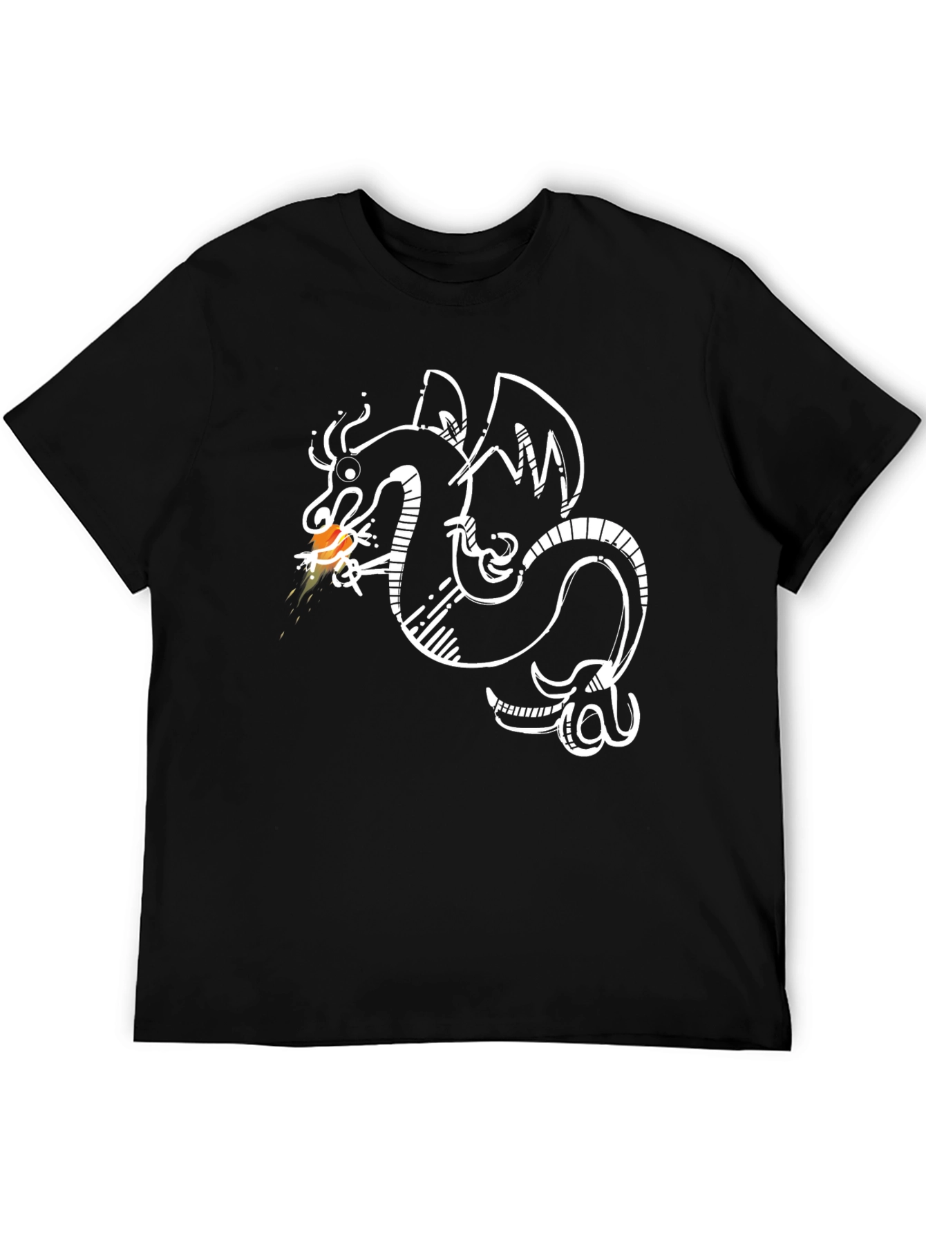 Dragon Graphic Print Black T-Shirt