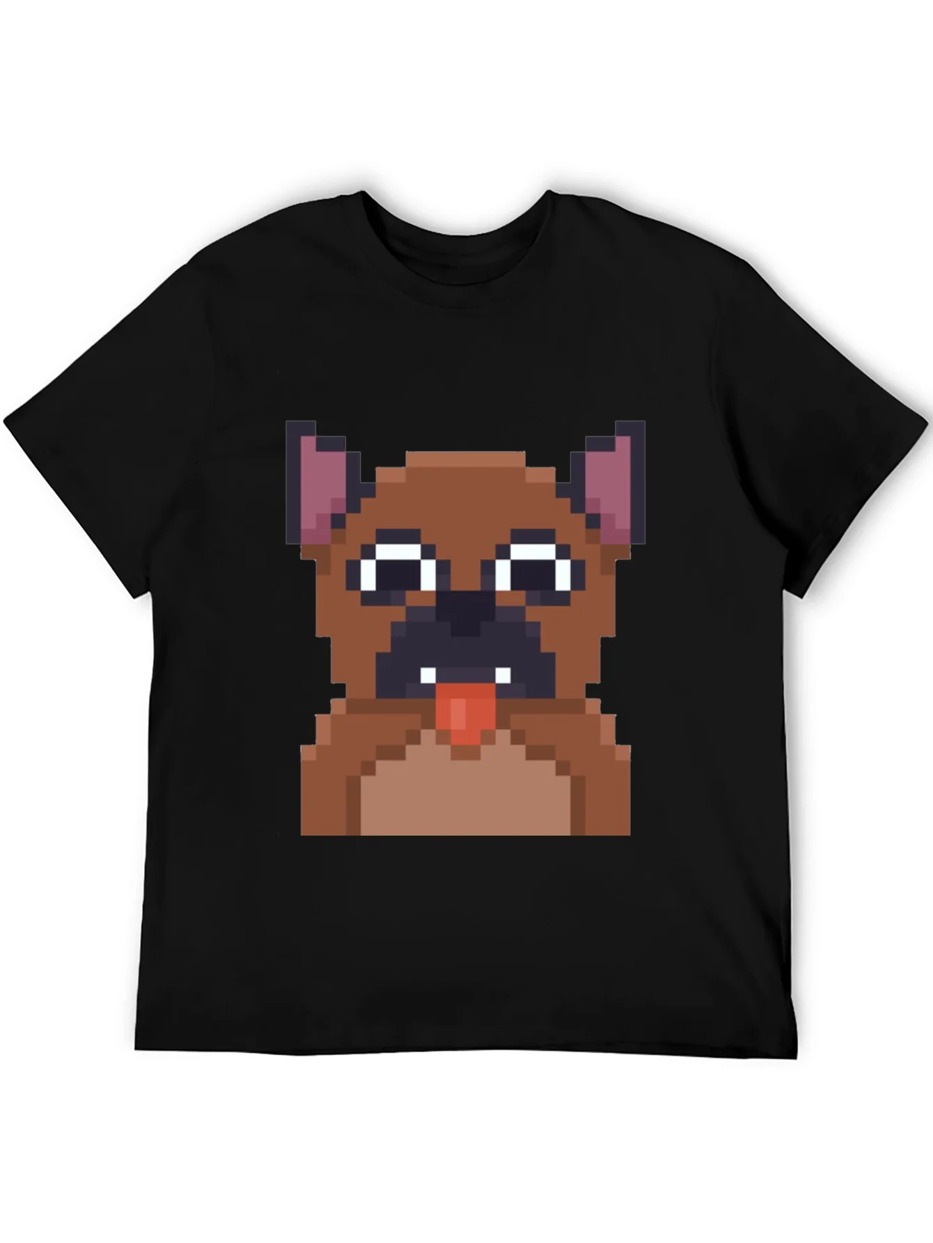 Pixel Dog T-Shirt - Black Cotton Graphic Tee
