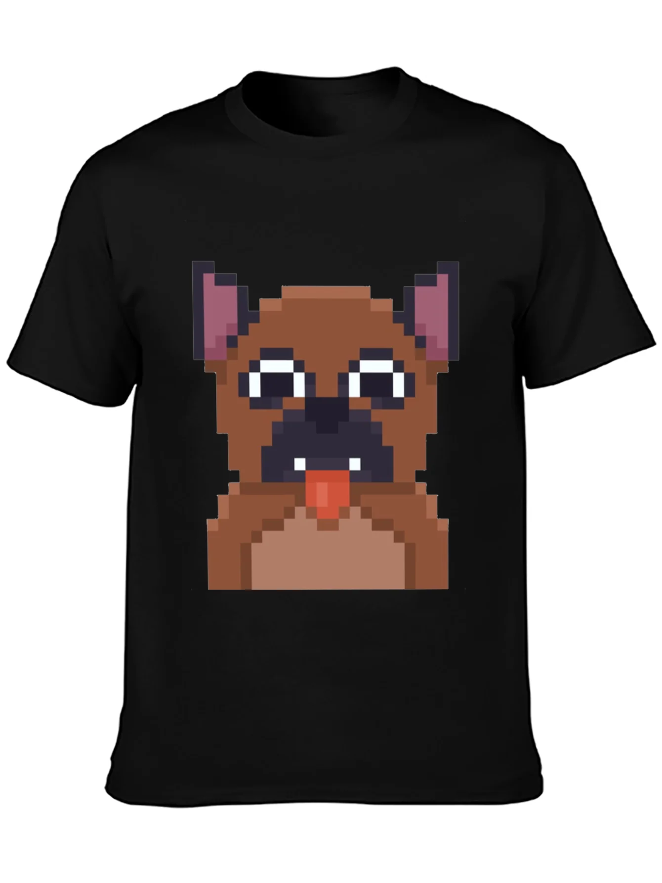 Pixel Dog T-Shirt - Black Cotton Graphic Tee