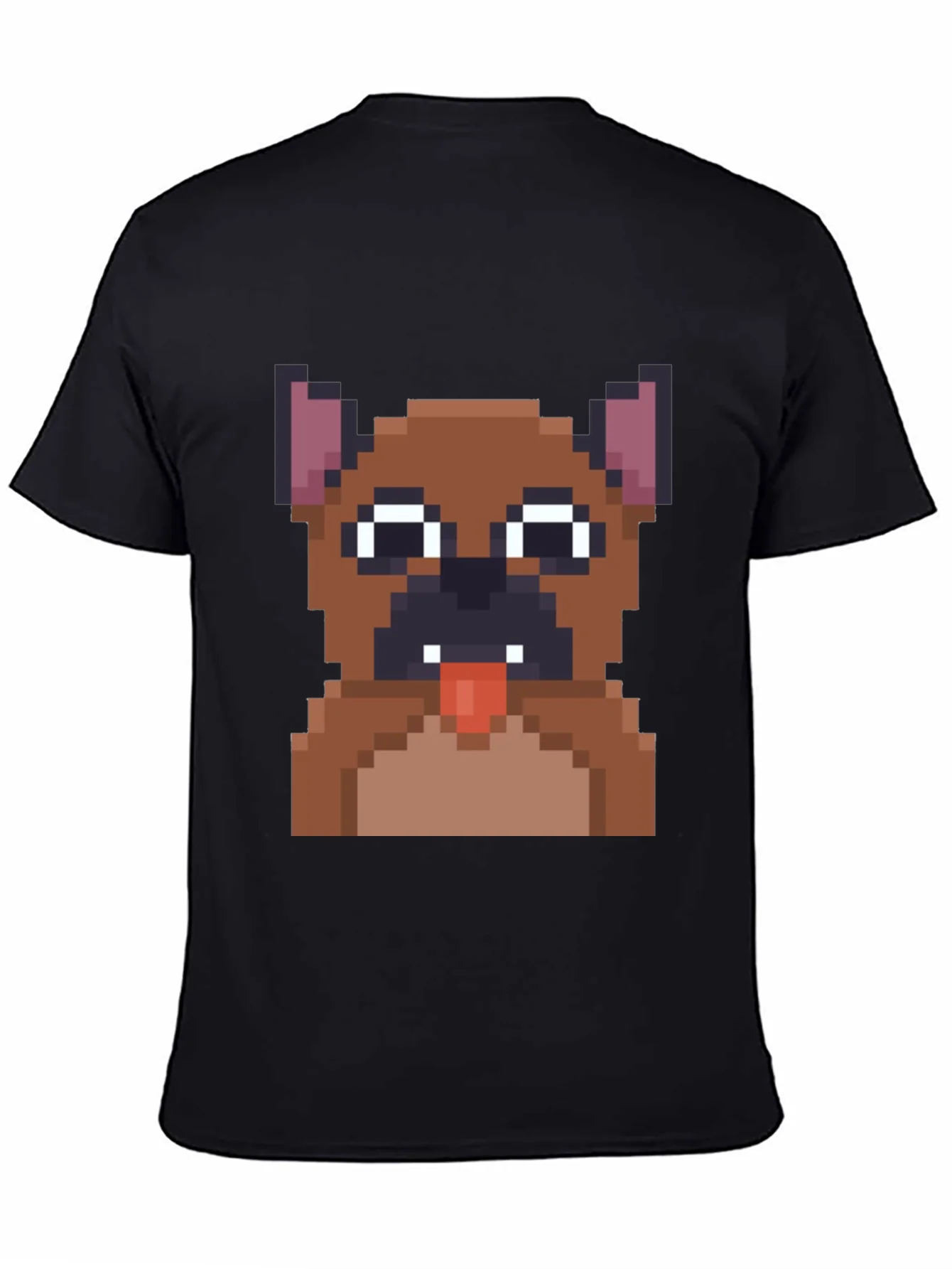 Pixel Dog T-Shirt - Black Cotton Graphic Tee