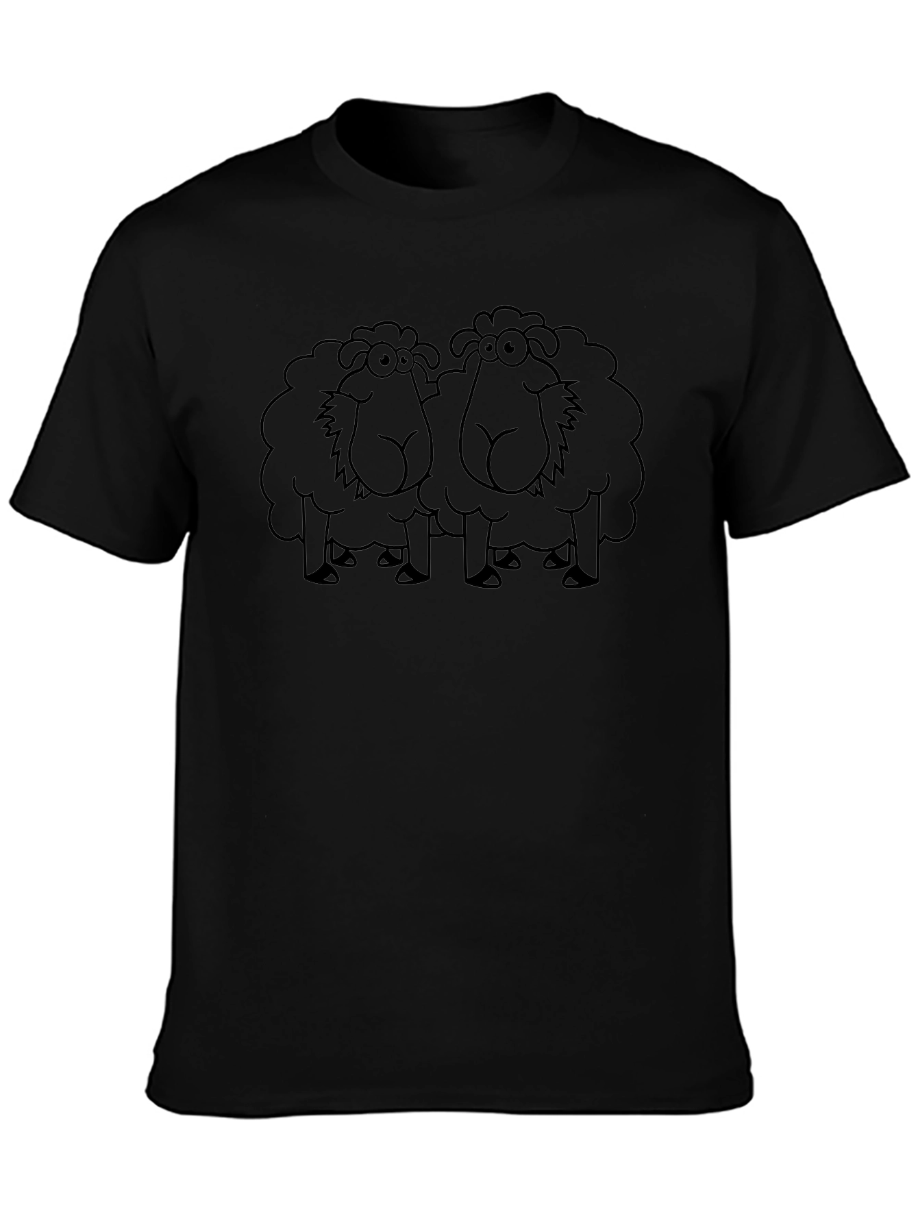Black T-Shirt with Sheep Graphic
