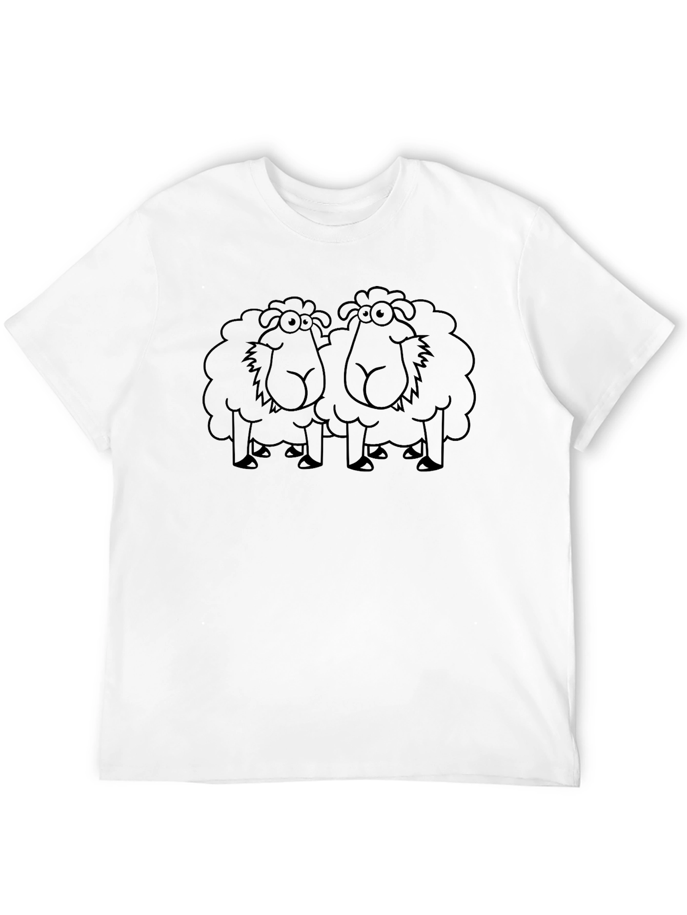 Black T-Shirt with Sheep Graphic