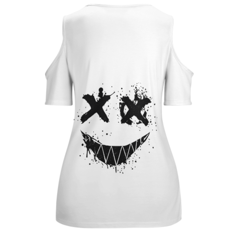 Graffiti Smile Face Graphic T-Shirt – Dark Streetwear Horror Inspired Tee(z179)