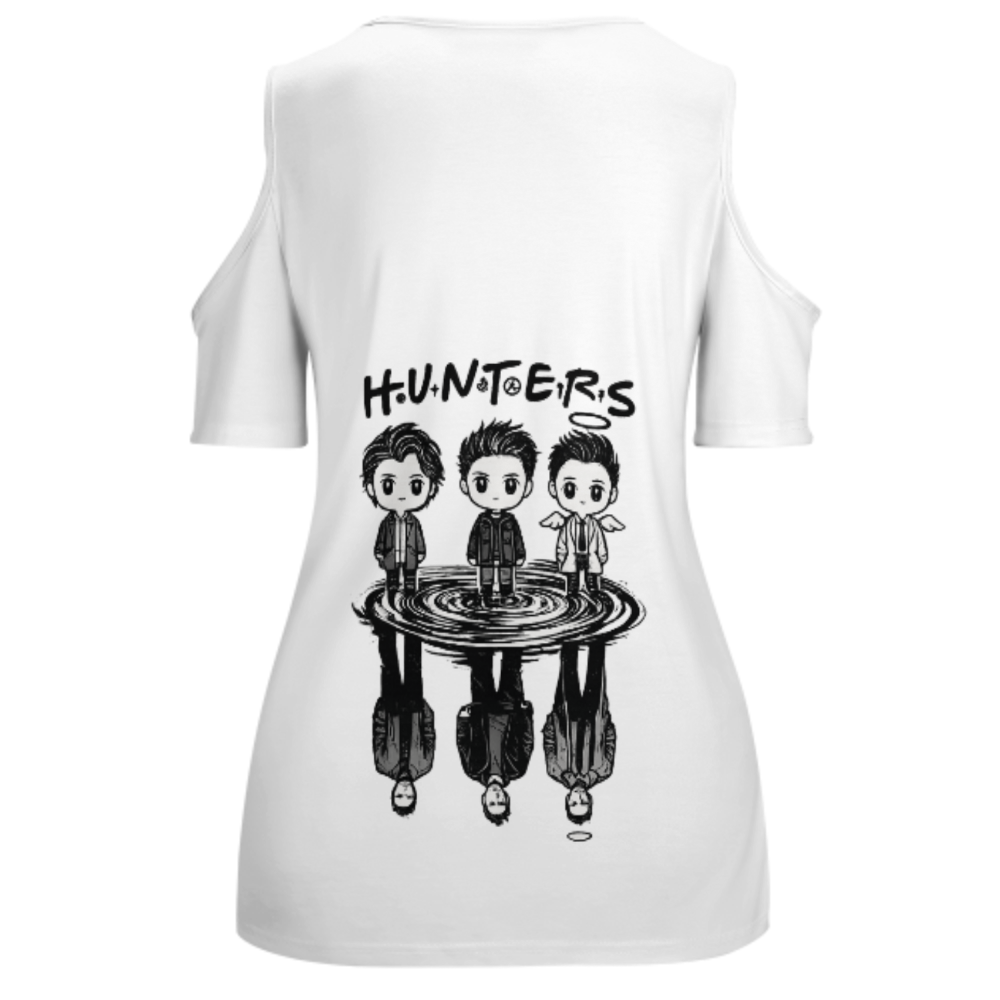 Hunters Chibi Graphic T-Shirt – Cute Anime Inspired Reflection Tee for Casual Streetwear(z174)
