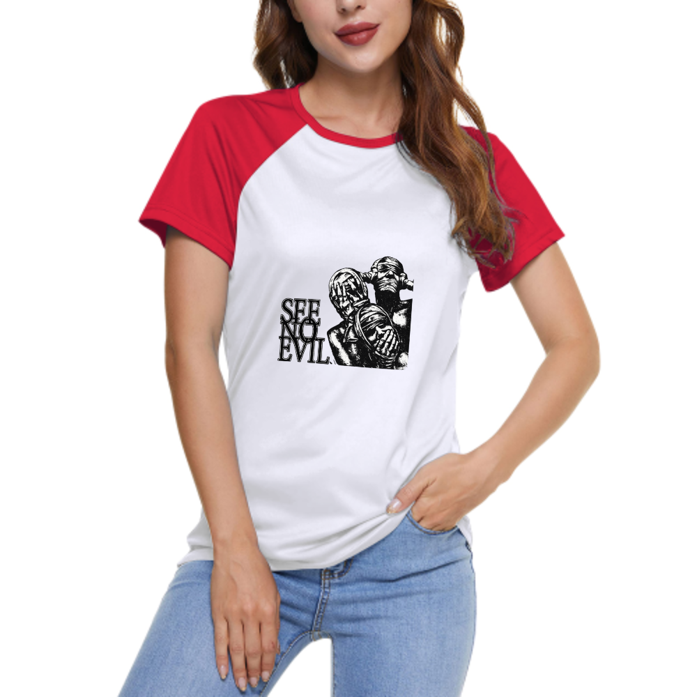 See No Evil Gothic Graphic T-Shirt – Dark Aesthetic Streetwear Tee with Vintage Horror Art(z217)