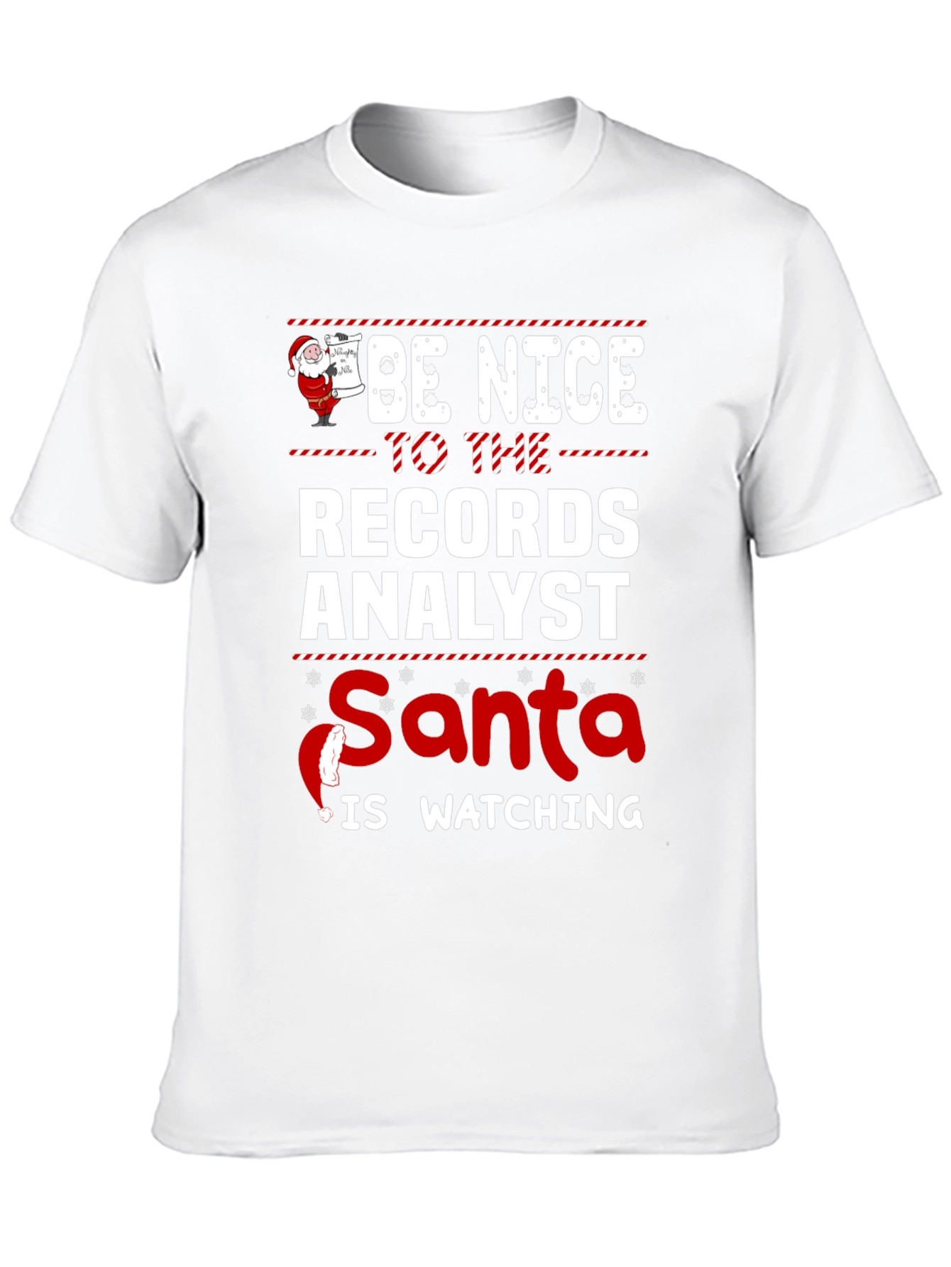 Records Analyst Santa Watching T-Shirt