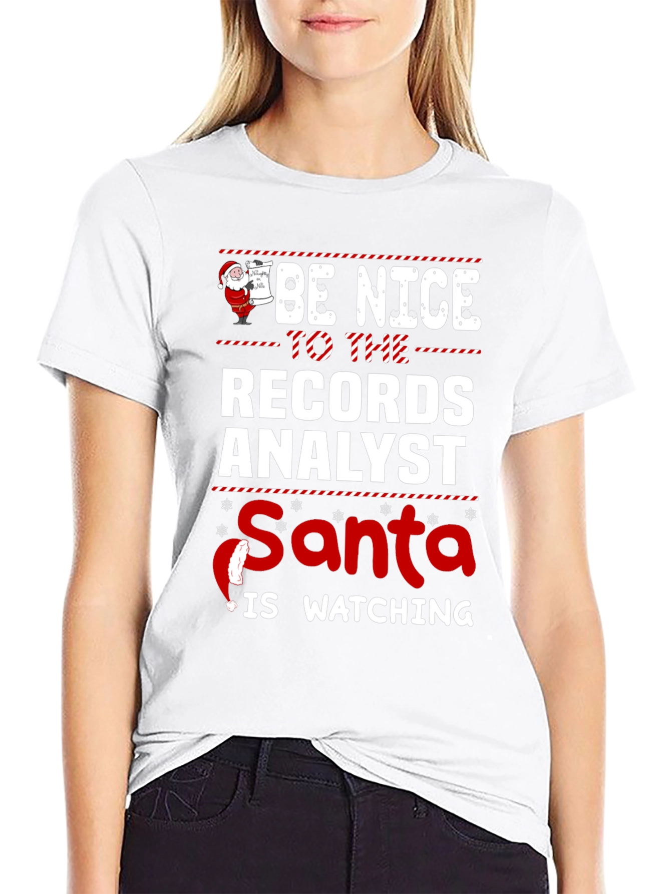 Records Analyst Santa Watching T-Shirt