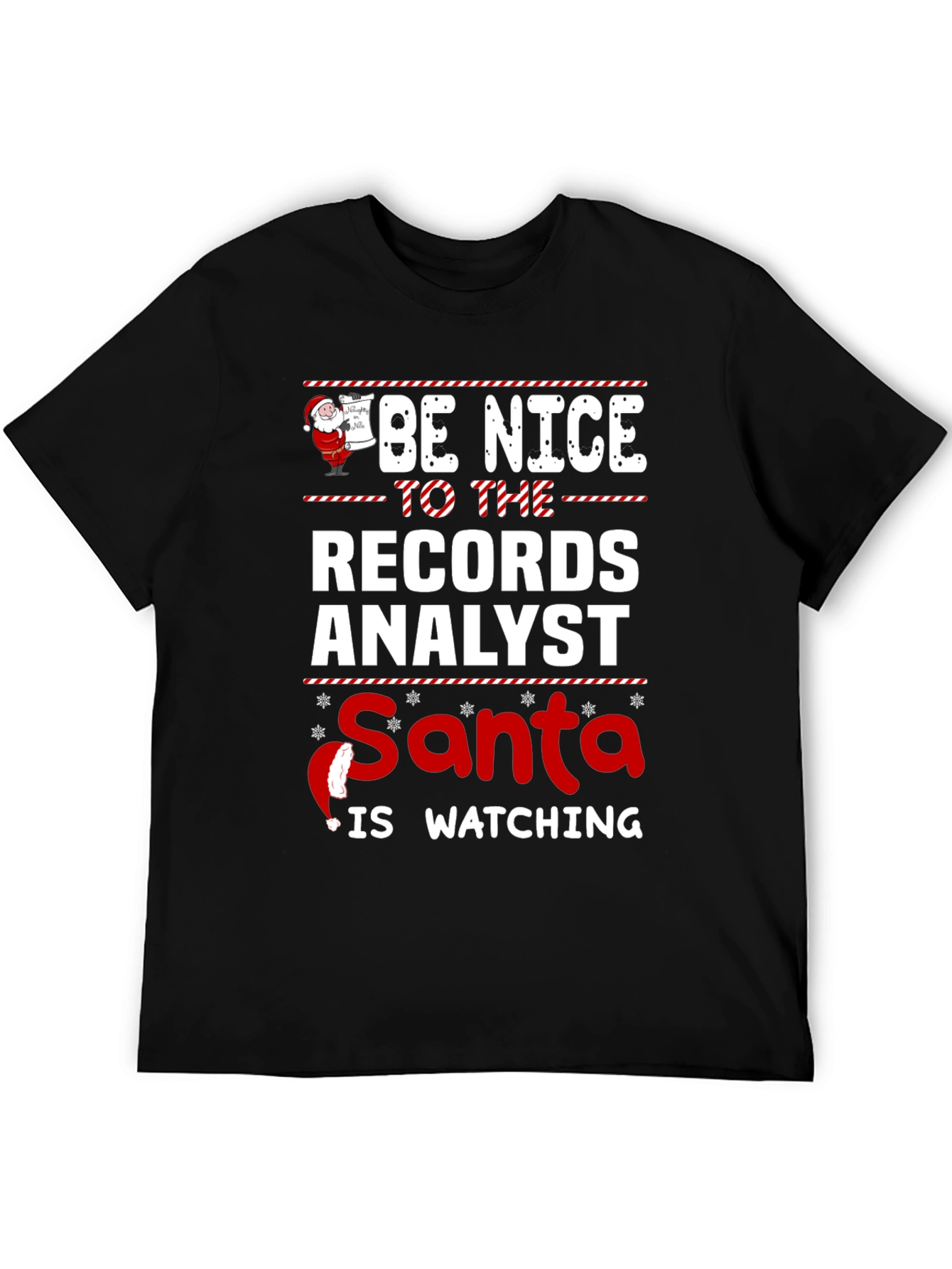 Records Analyst Santa Watching T-Shirt