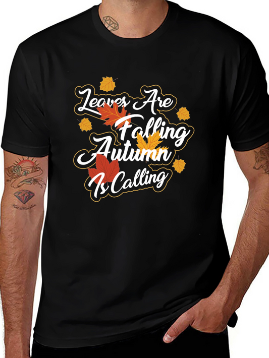 Autumn Calling T-Shirt - Falling Leaves Design