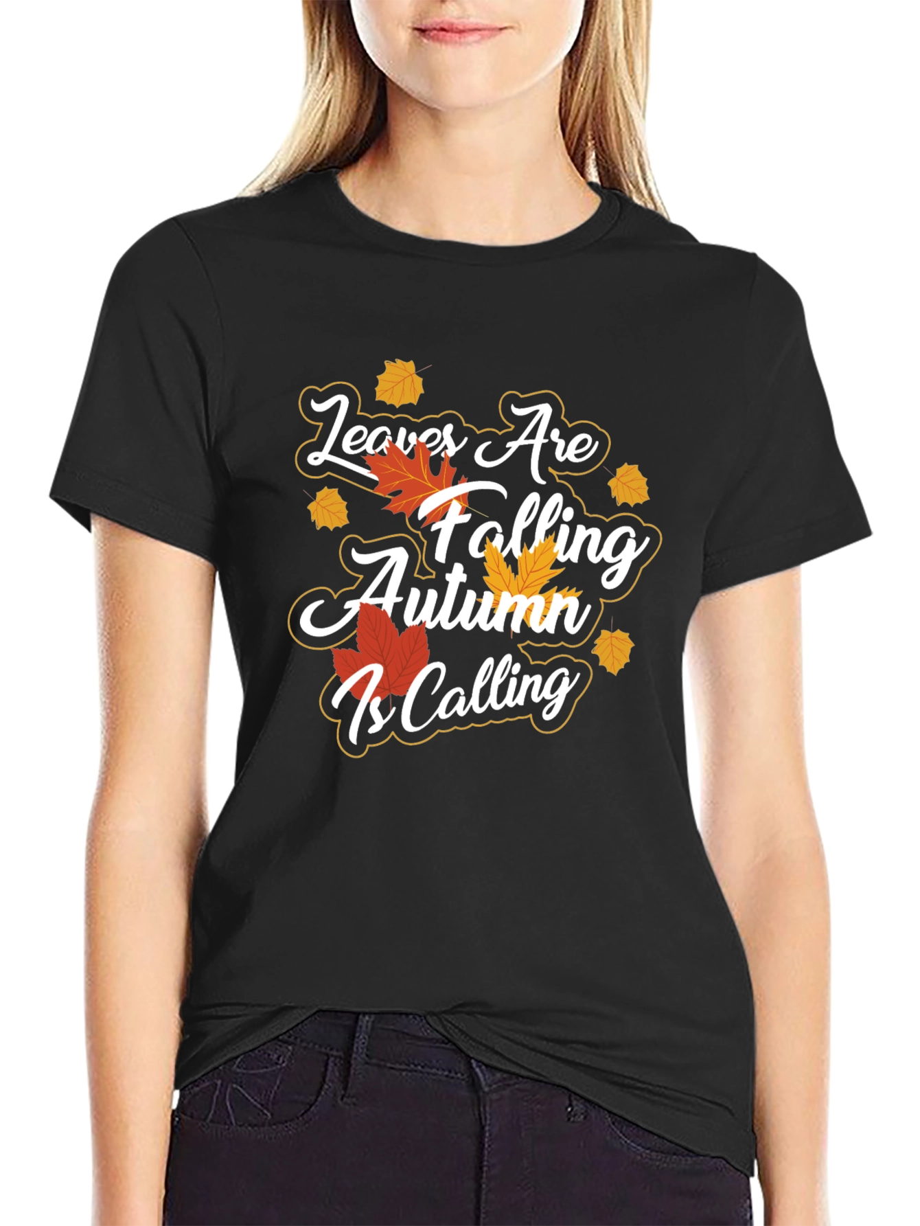 Autumn Calling T-Shirt - Falling Leaves Design