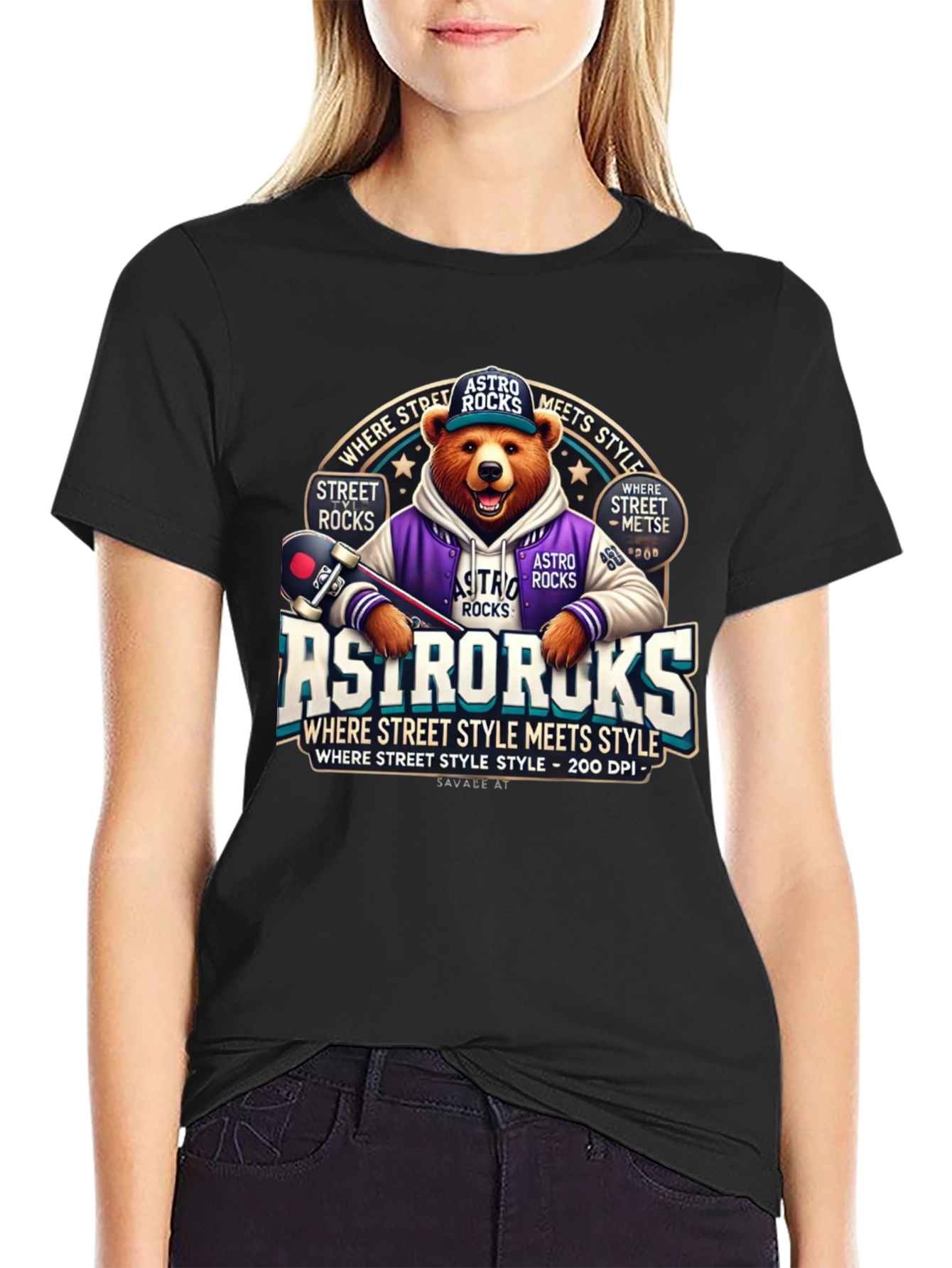 Astro Rocks Bear Graphic T-Shirt