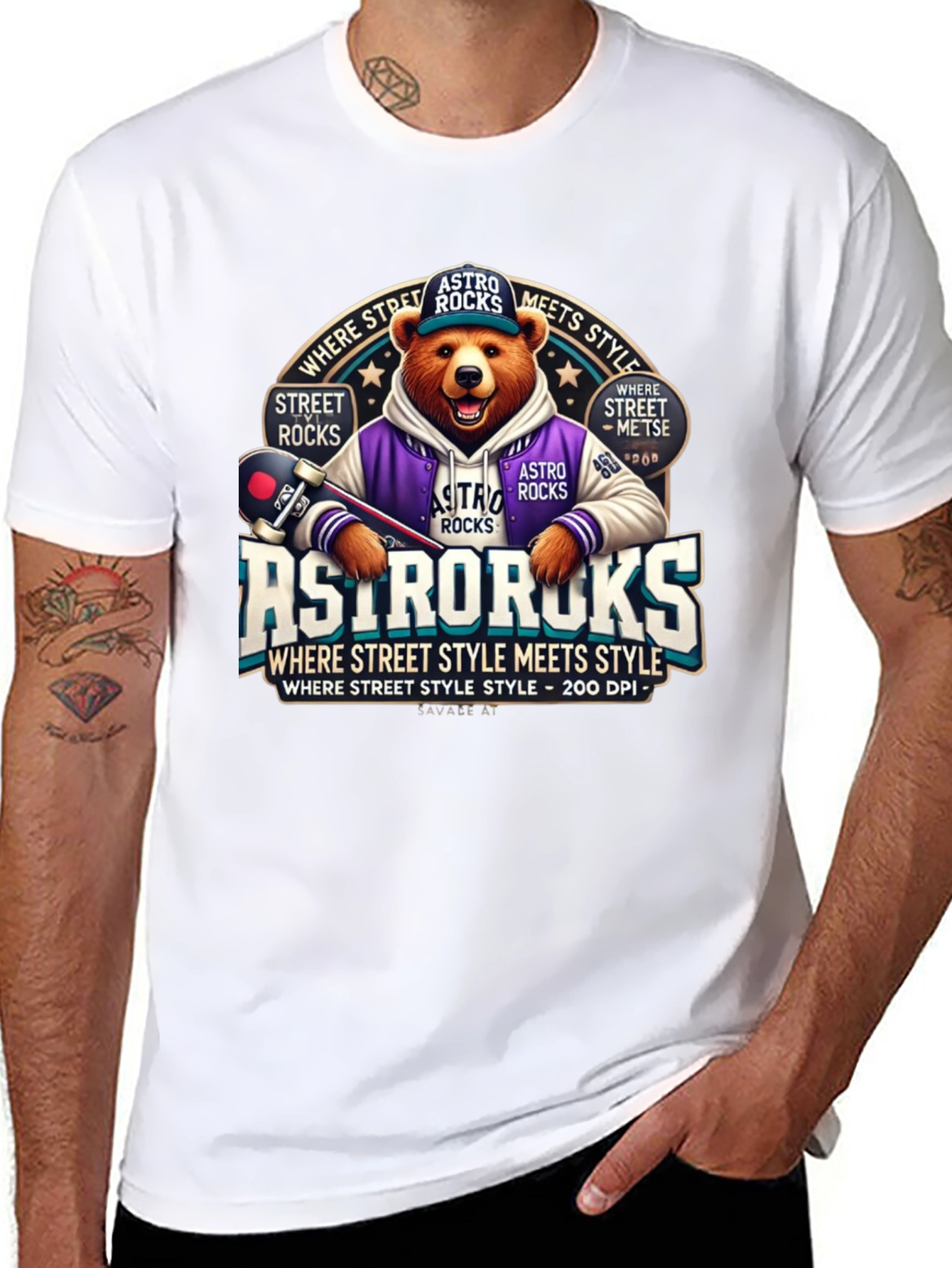 Astro Rocks Bear Graphic T-Shirt