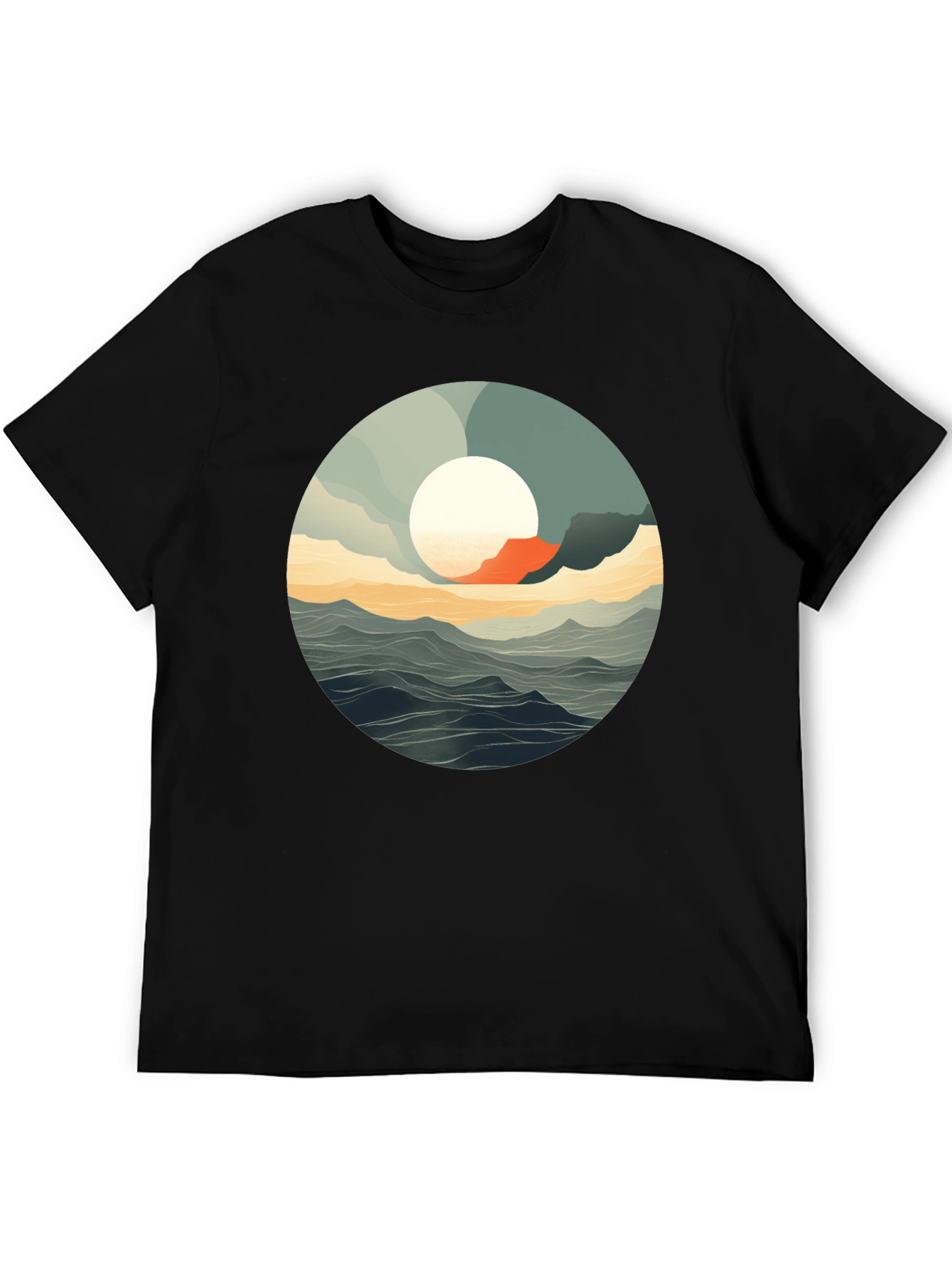 Ocean View Graphic Tee - Stylish Black T-Shirt